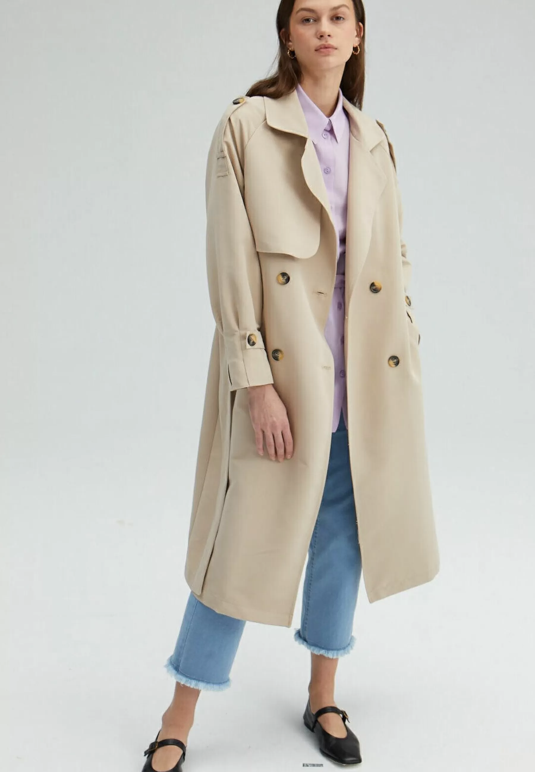 Dames Touché Privé Trenchcoats | Belted Double Breasted - Trenchcoat