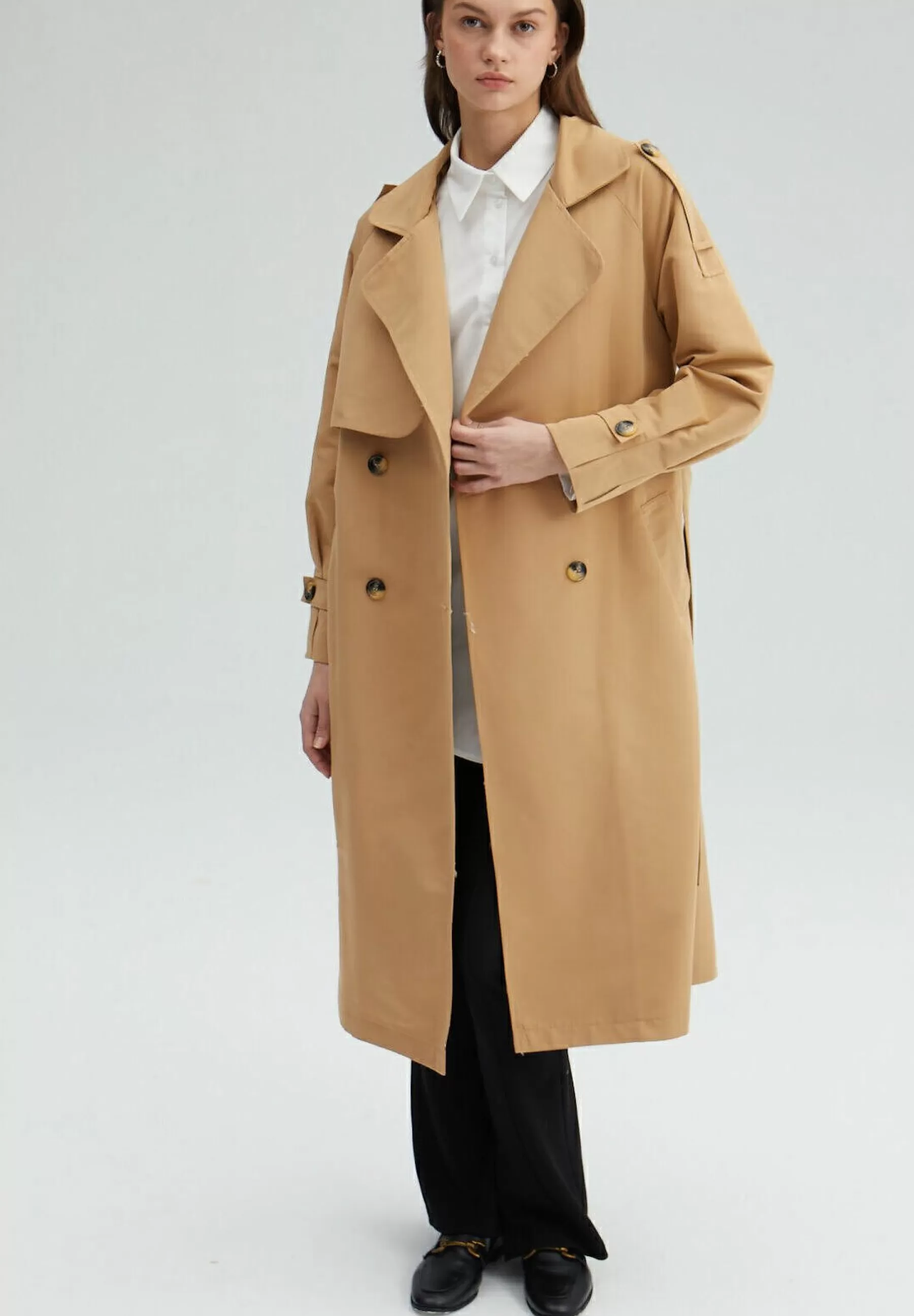 Dames Touché Privé Trenchcoats | Belted Double Breasted - Trenchcoat