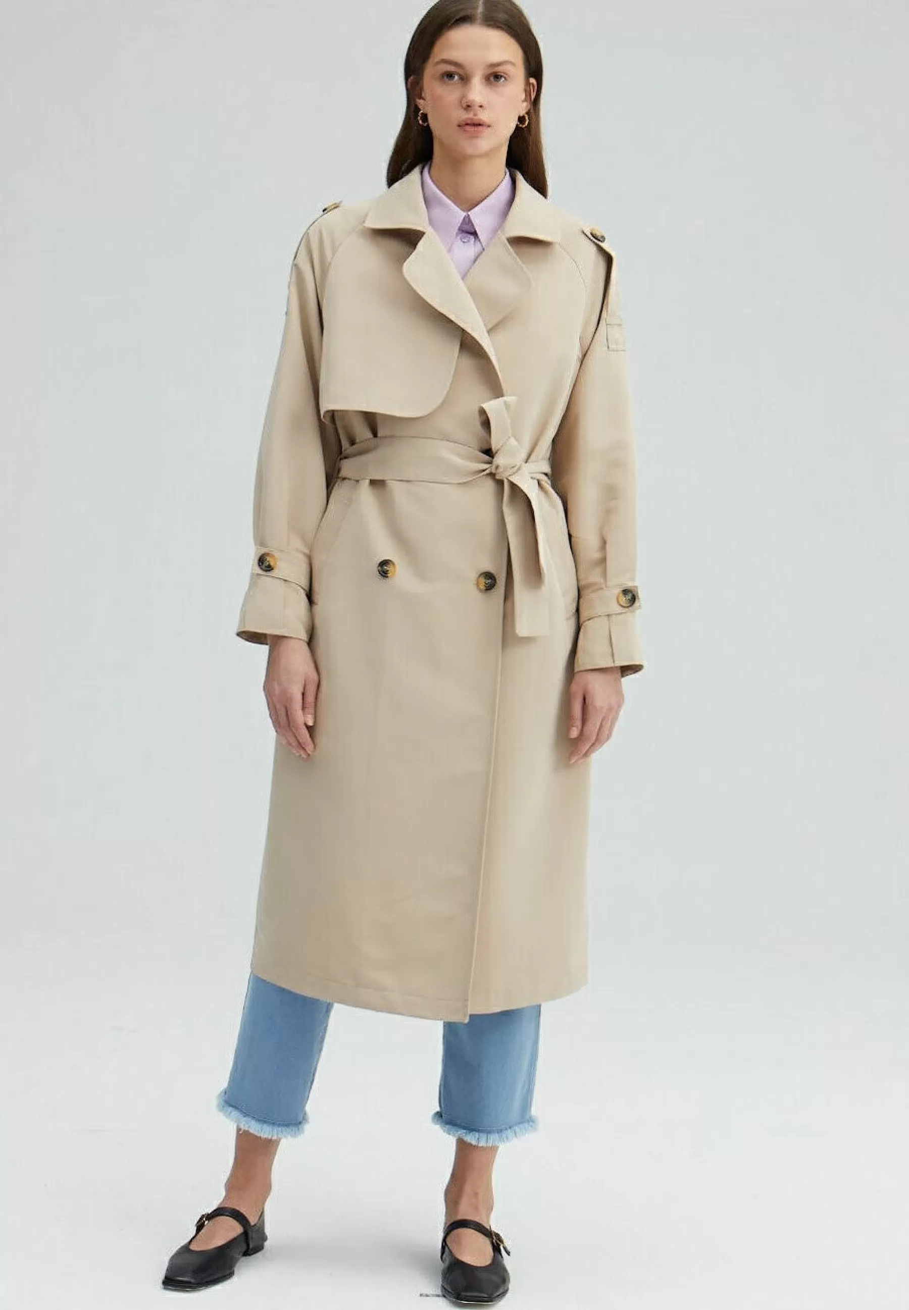 Dames Touché Privé Trenchcoats | Belted Double Breasted - Trenchcoat