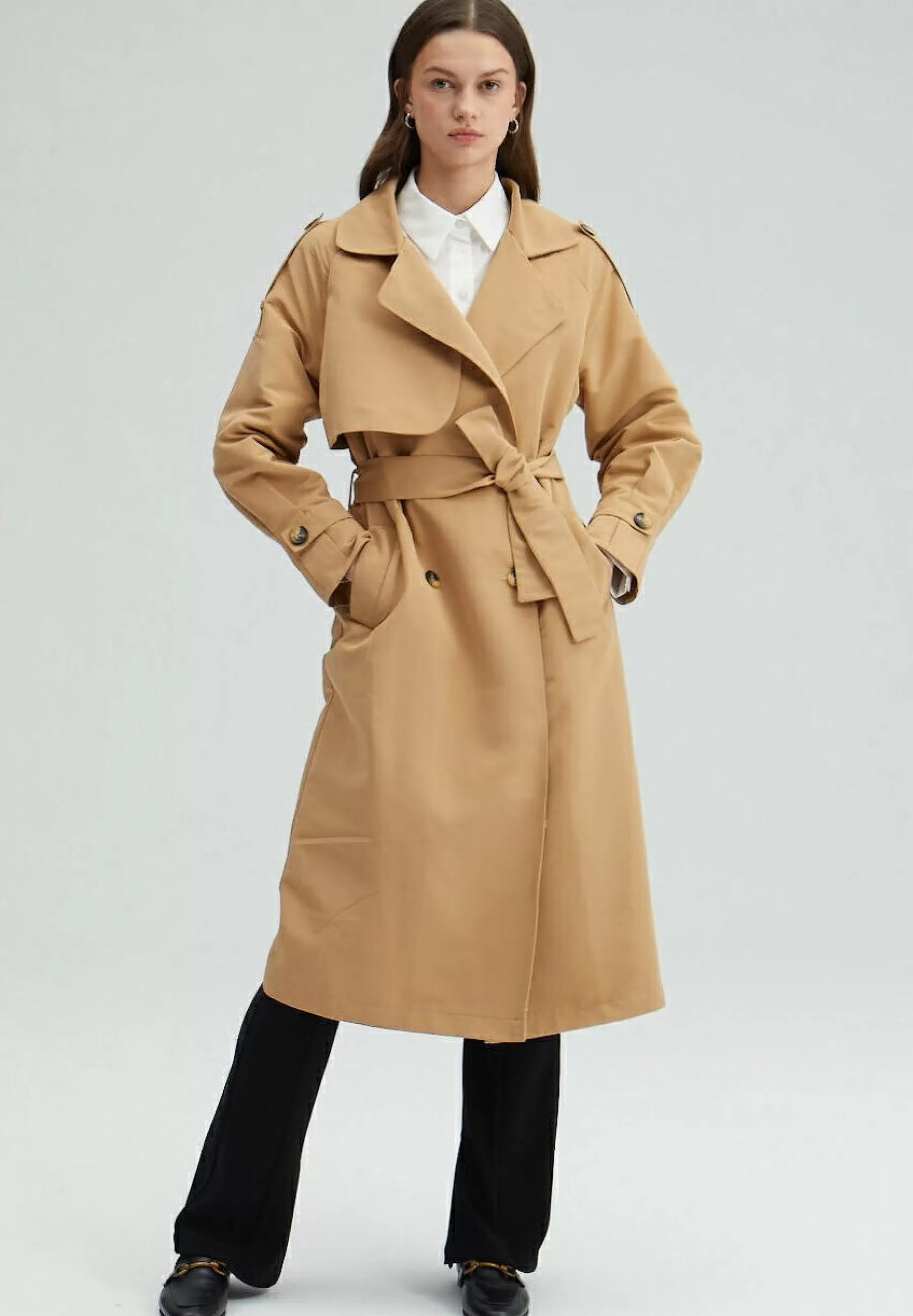 Dames Touché Privé Trenchcoats | Belted Double Breasted - Trenchcoat