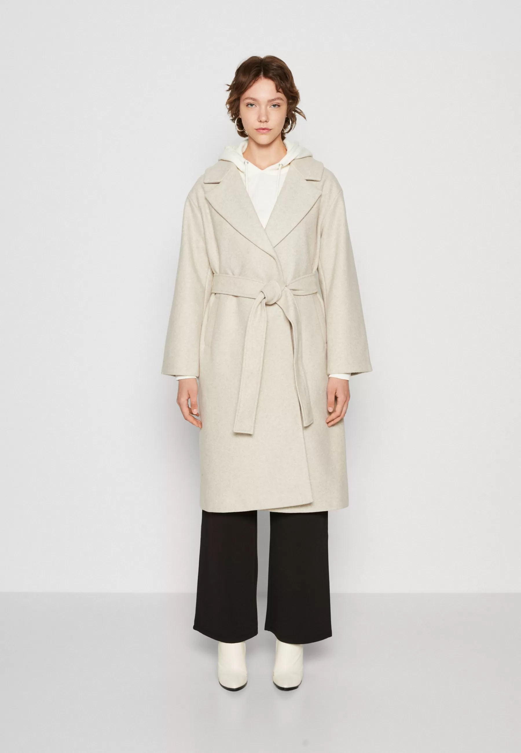 Gina Tricot Belted Long Coat - Mantel>Dames Wollen Jassen