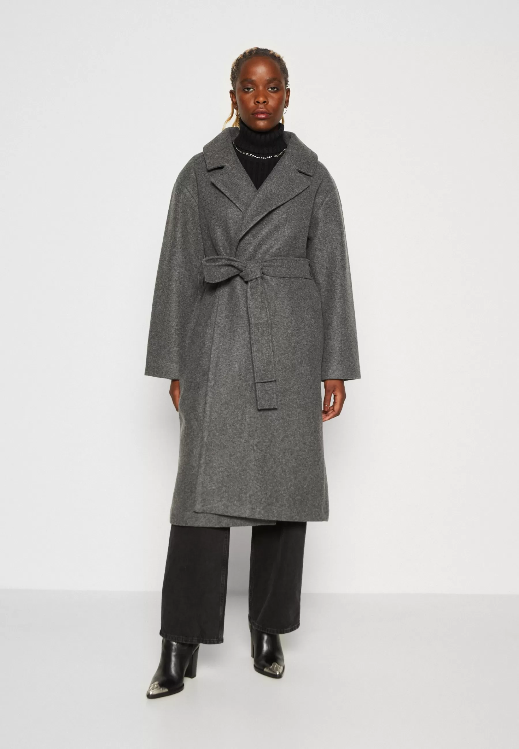 Gina Tricot Belted Long Coat - Mantel>Dames Wollen Jassen