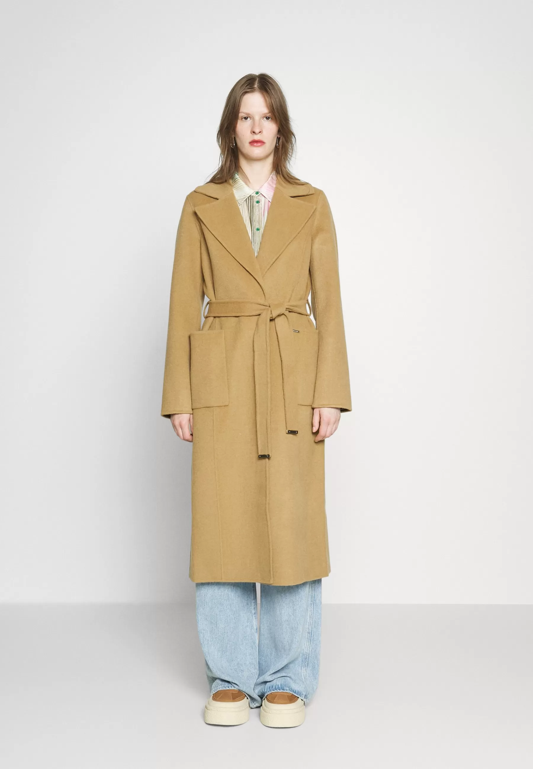 MICHAEL Michael Kors Belted Wrap Style Face Coat - Mantel>Dames Wollen Jassen