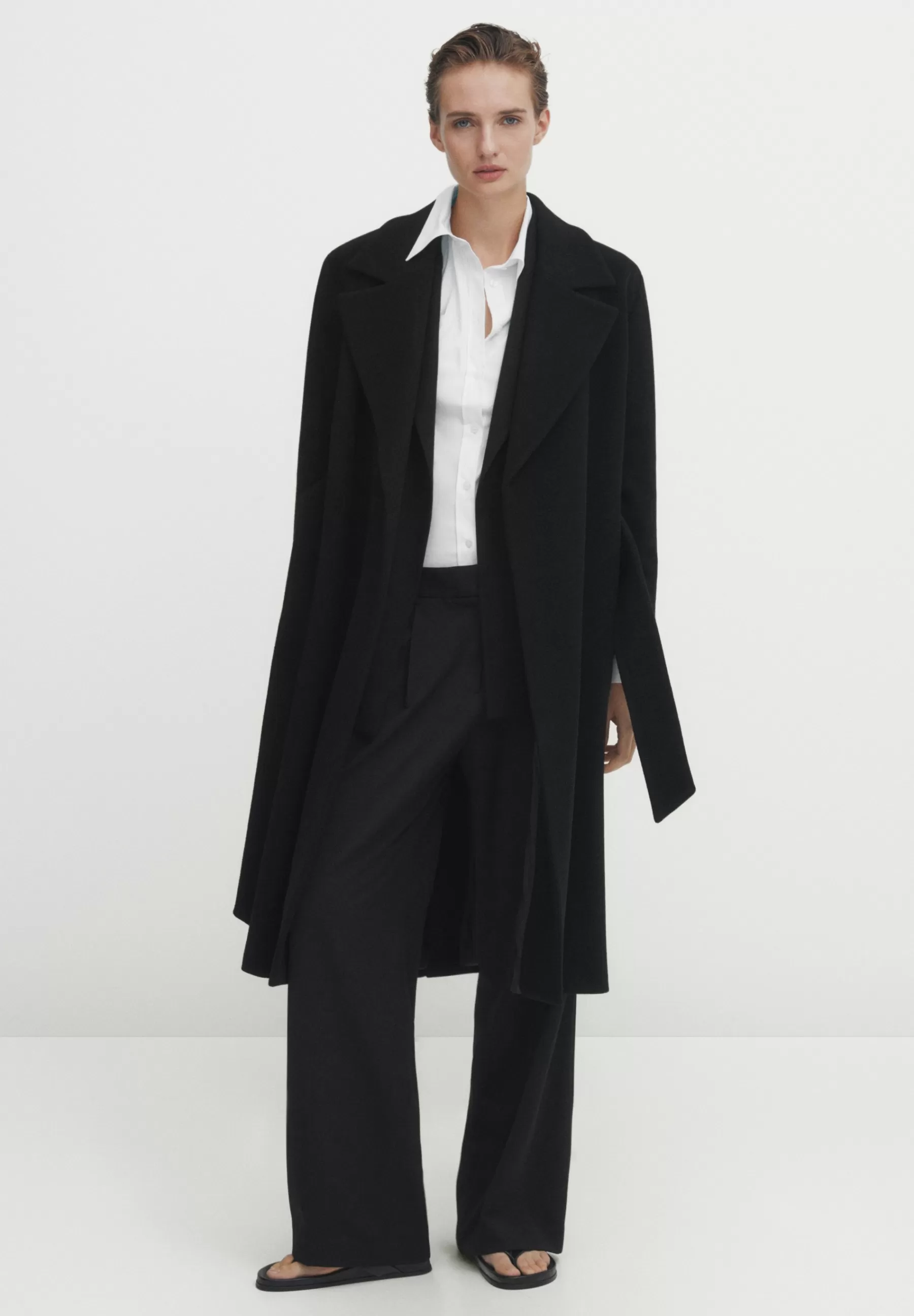 Massimo Dutti Blend Robe With - Mantel>Dames Wollen Jassen