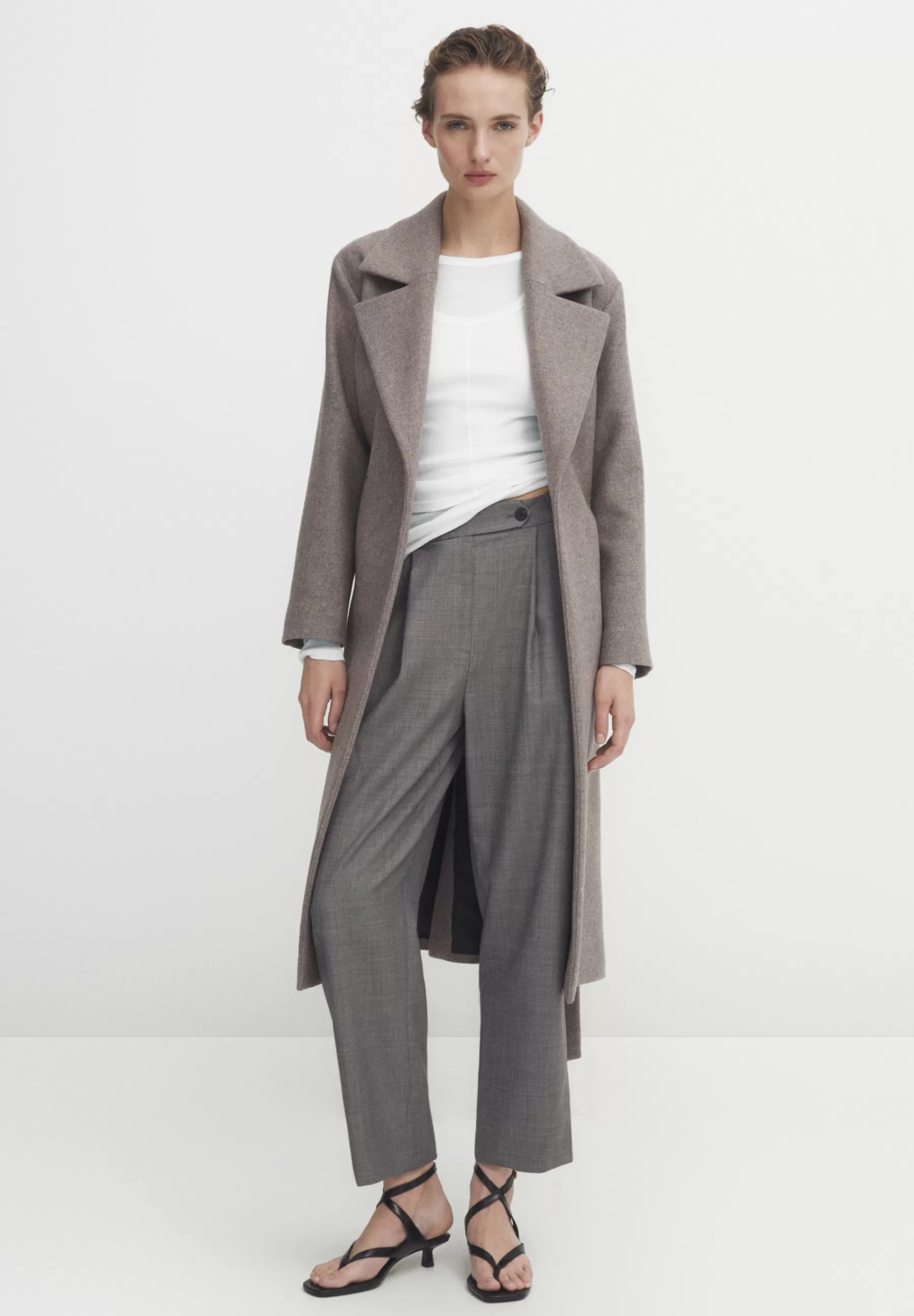 Massimo Dutti Blend Robe With - Mantel>Dames Wollen Jassen