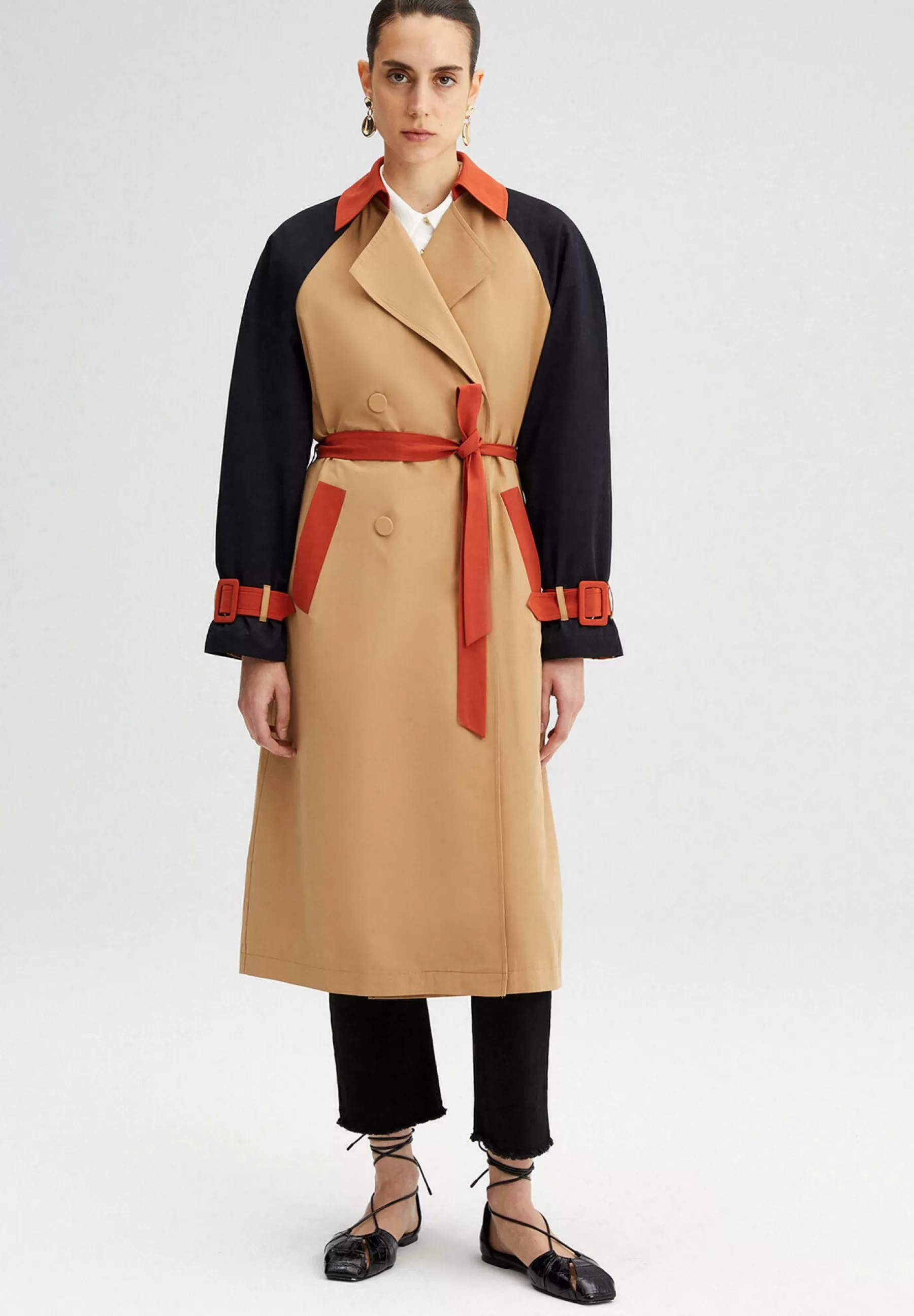 Dames Touché Privé Trenchcoats | Block Colored - Trenchcoat