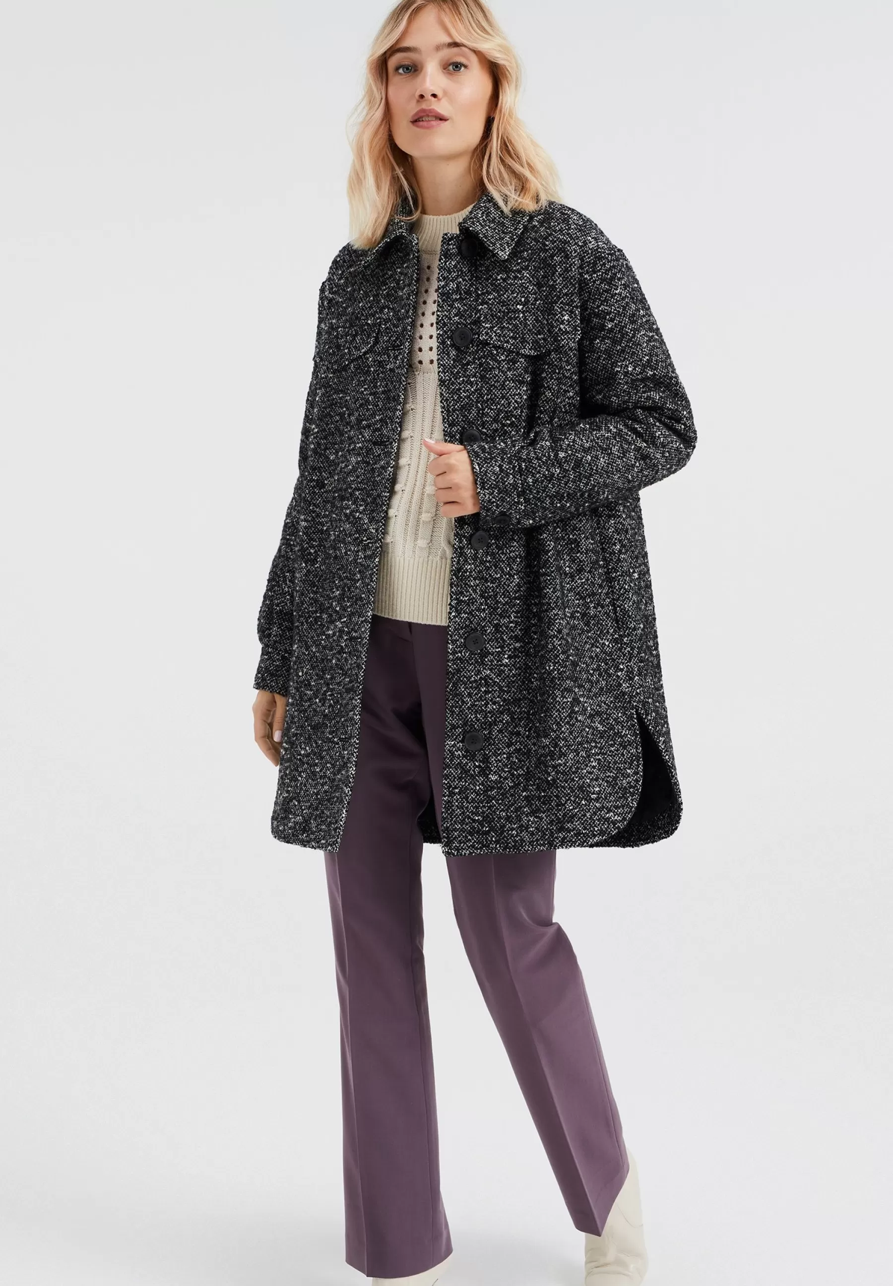 WE Fashion Boucle - Mantel>Dames Wollen Jassen