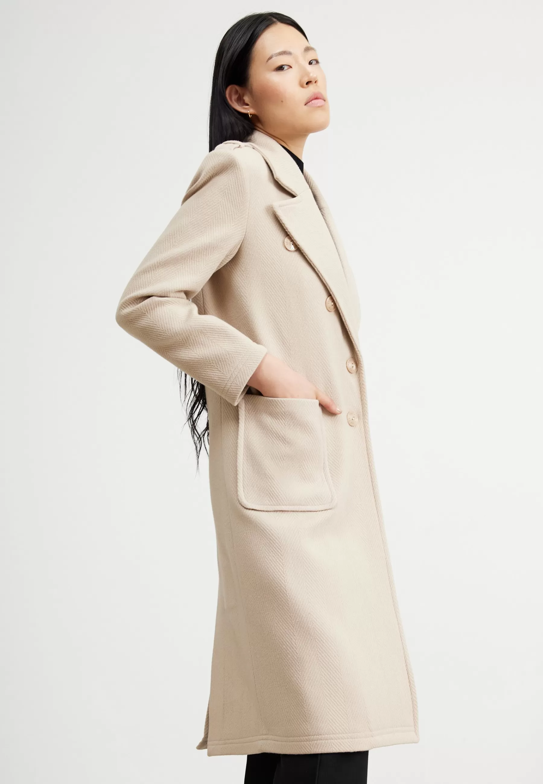 Patrizia Pepe Cappotto Coat - Mantel>Dames Wollen Jassen