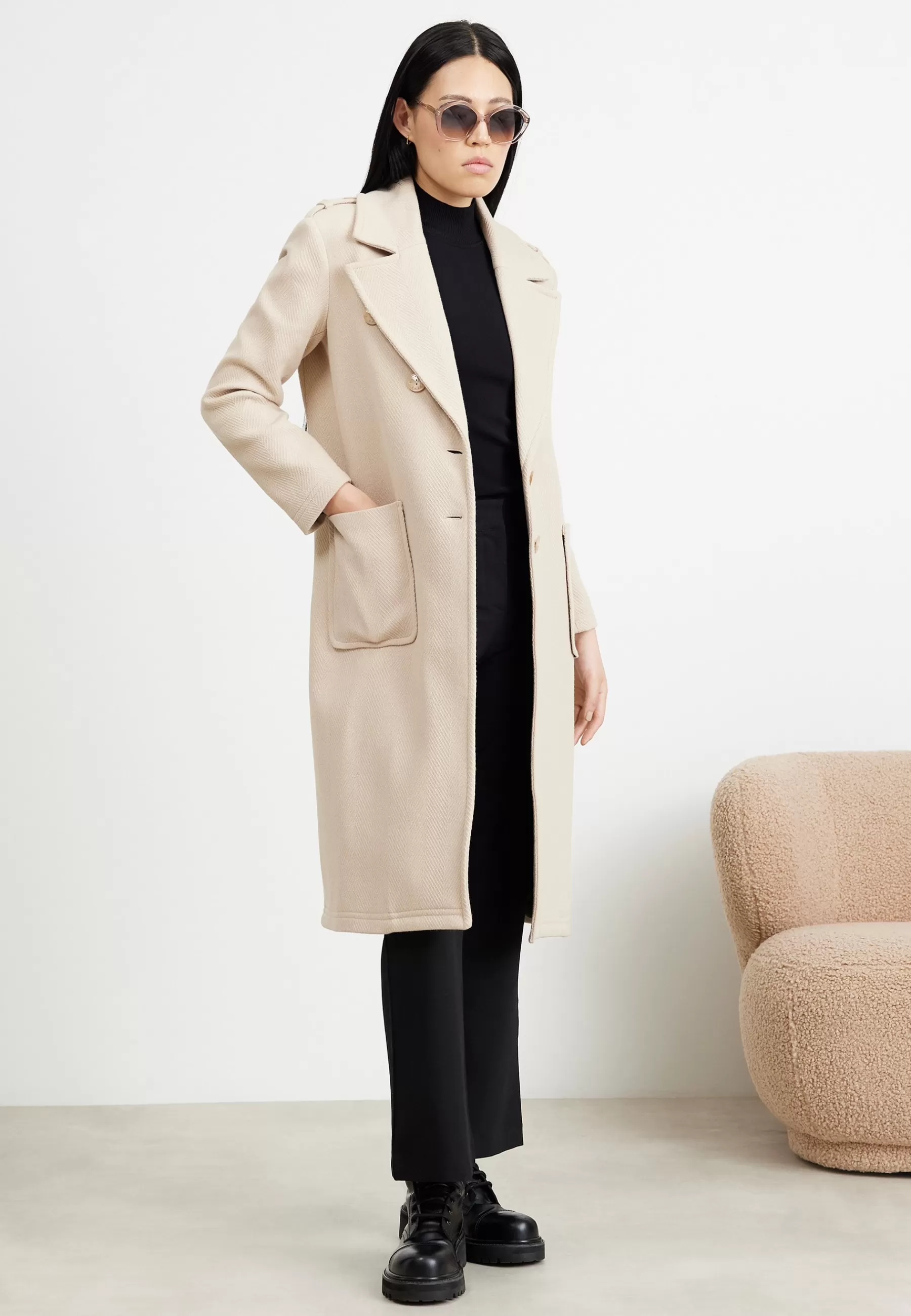 Patrizia Pepe Cappotto Coat - Mantel>Dames Wollen Jassen