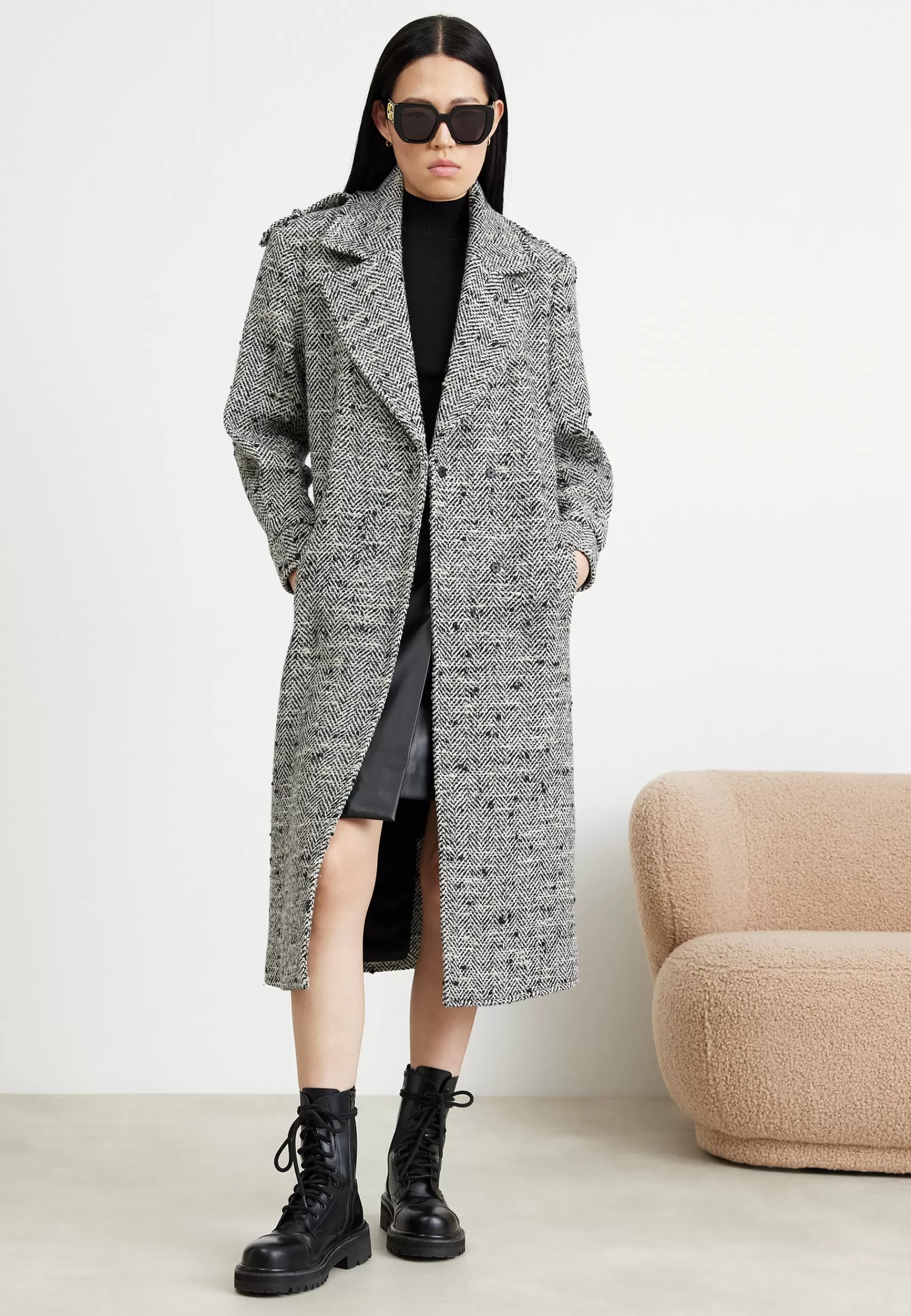 Patrizia Pepe Cappotto Coat - Mantel>Dames Wollen Jassen