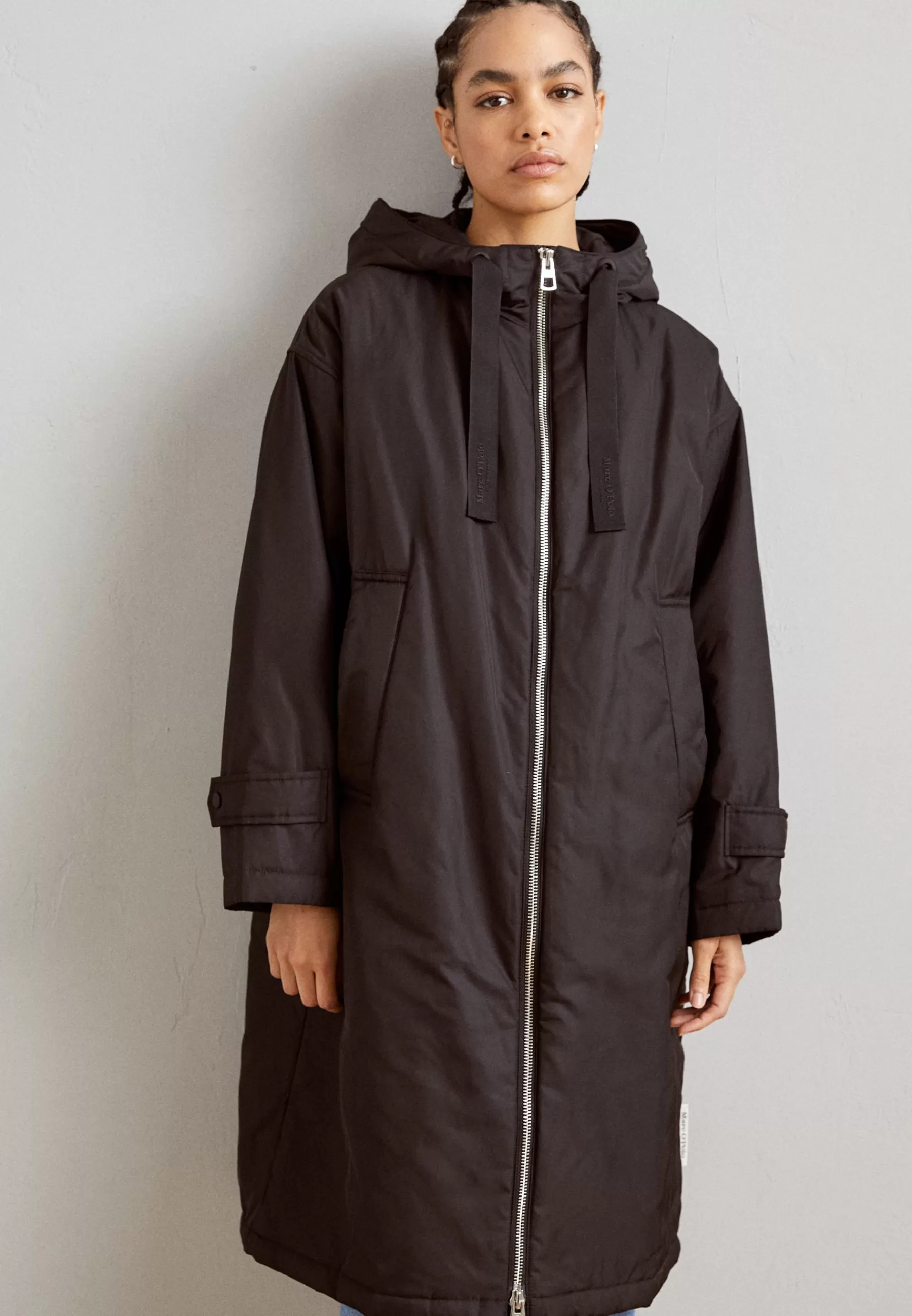 Dames Marc O'Polo Parka's | Coat Long Padded Fixed Hood Zipper Drawstring Waist - Parka