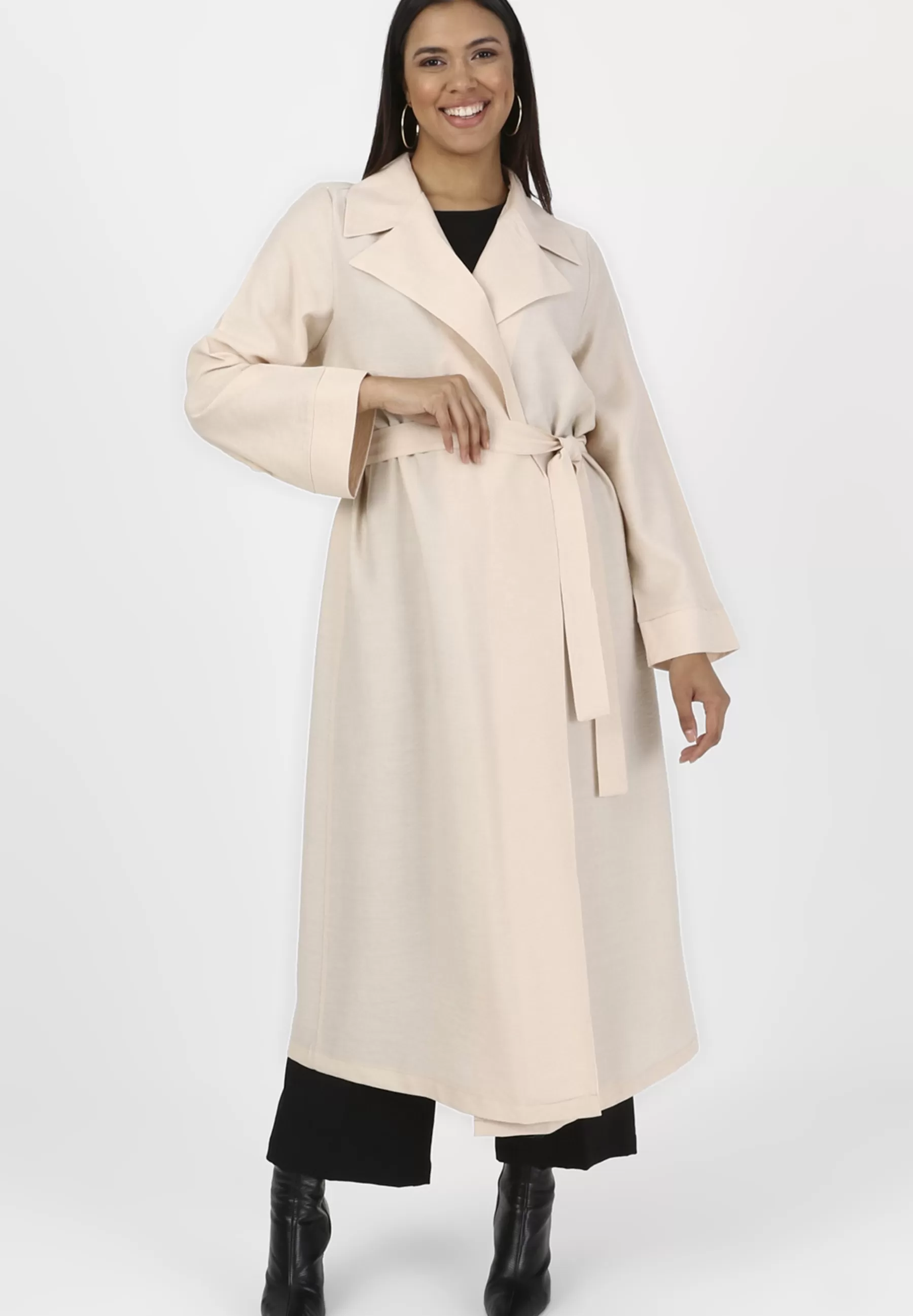 Dames Modanisa Trenchcoats | Collar - Plus Size Topcoat - Alia - Trenchcoat