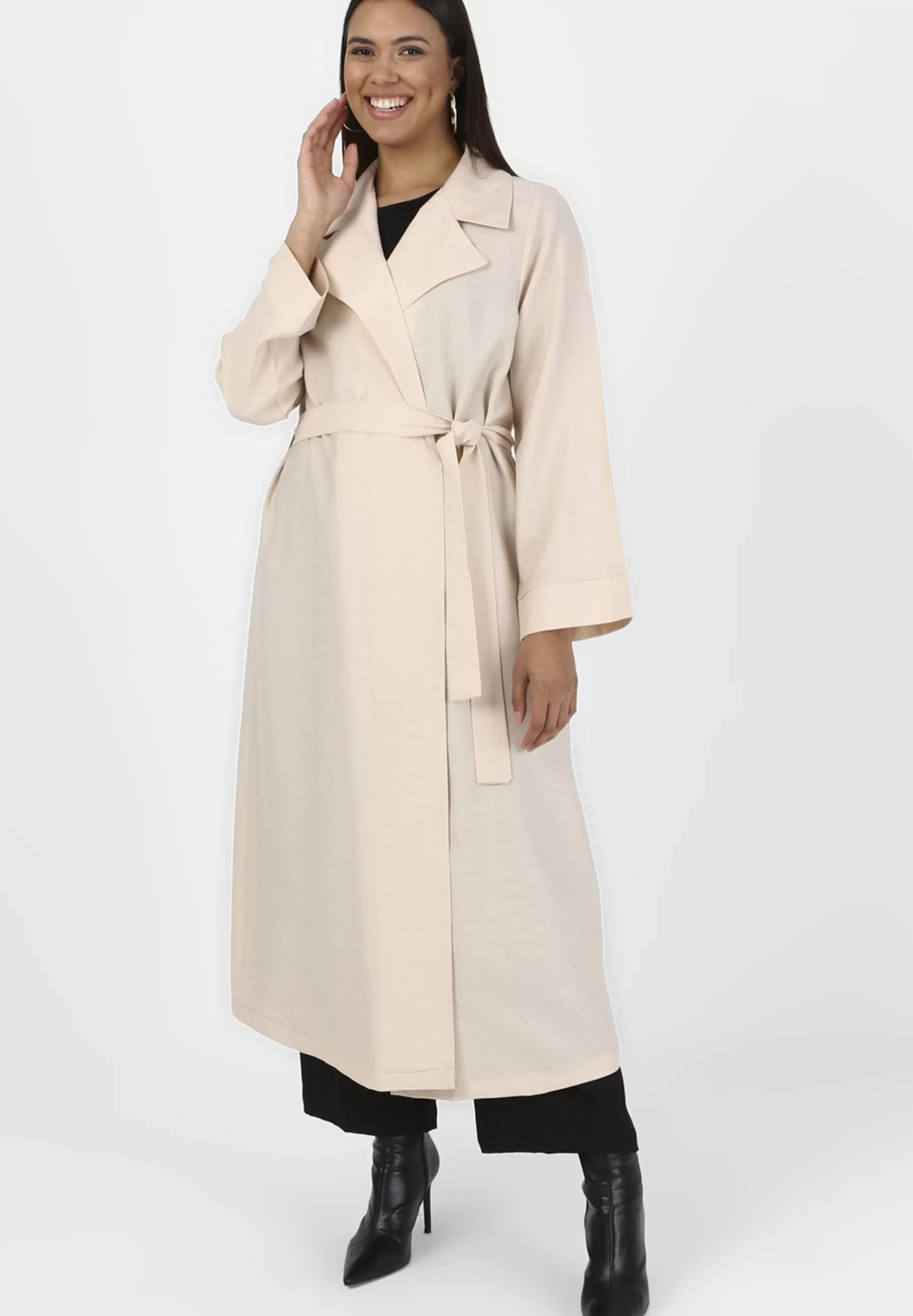 Dames Modanisa Trenchcoats | Collar - Plus Size Topcoat - Alia - Trenchcoat