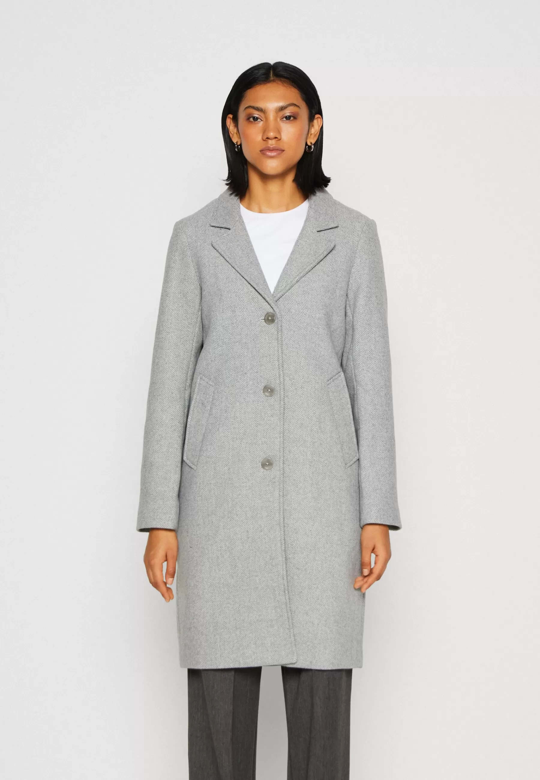 Abercrombie & Fitch Dad Coat Herringbone - Mantel>Dames Wollen Jassen