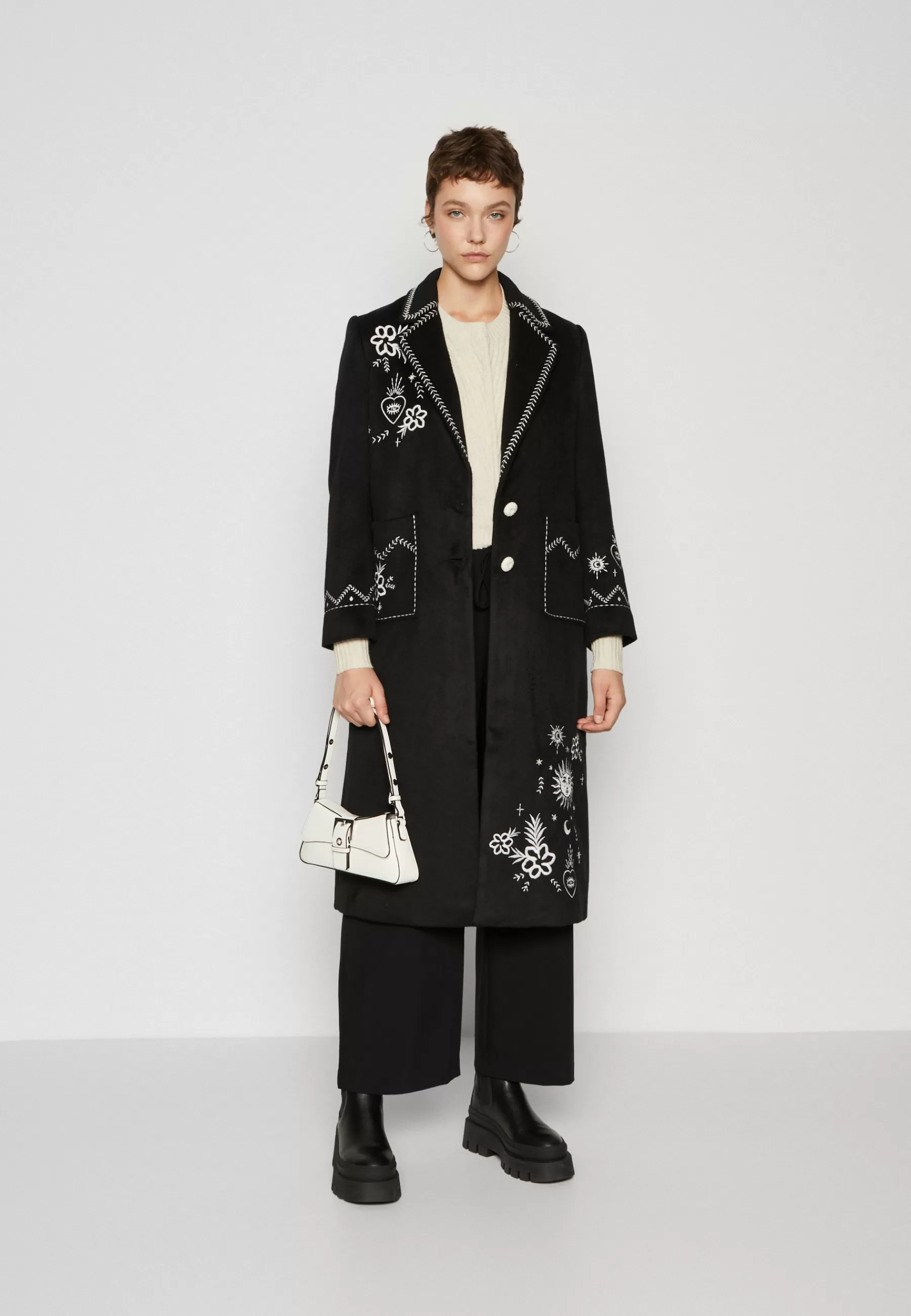 Never Fully Dressed Embroidered Geneva Coat - Mantel>Dames Wollen Jassen