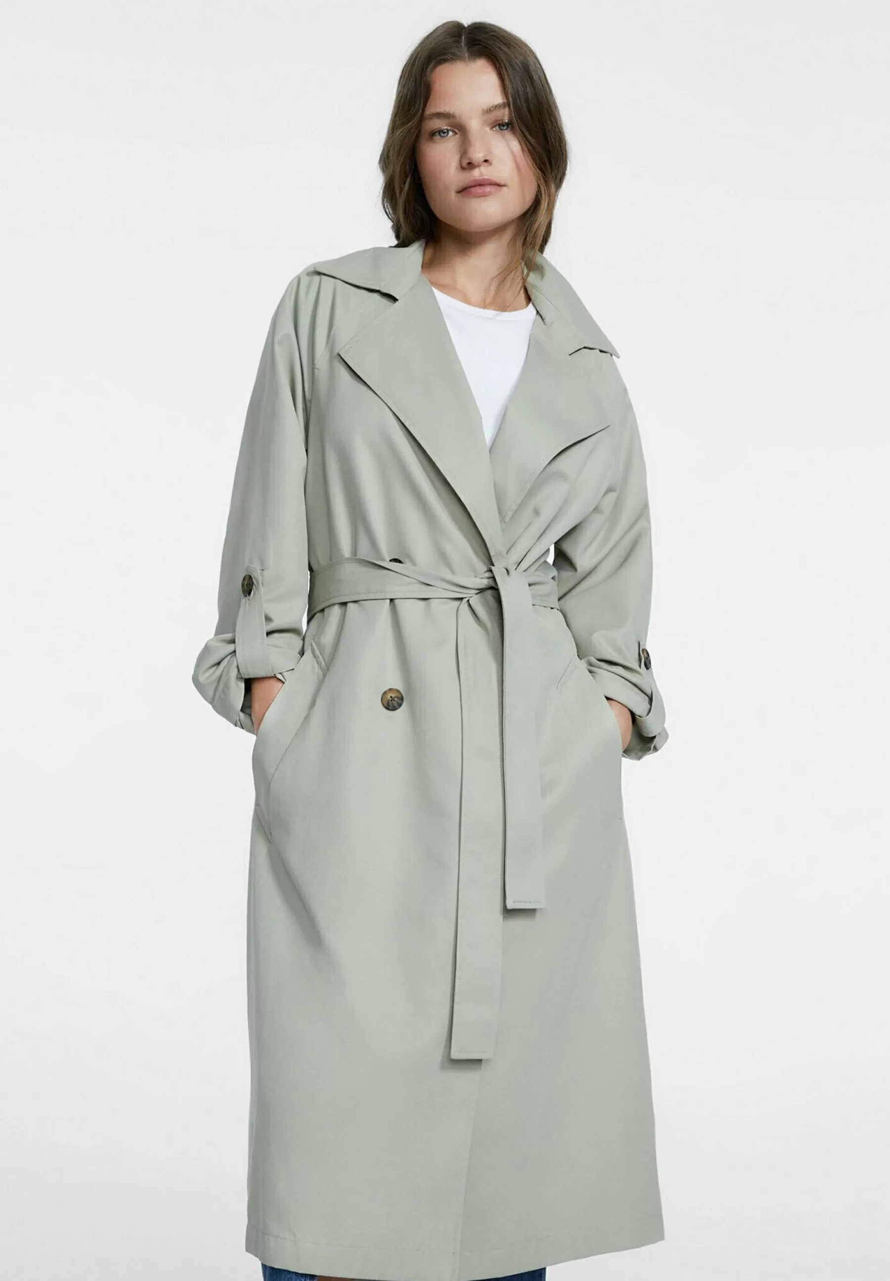 Dames Stradivarius Trenchcoats | Fliessender - Trenchcoat