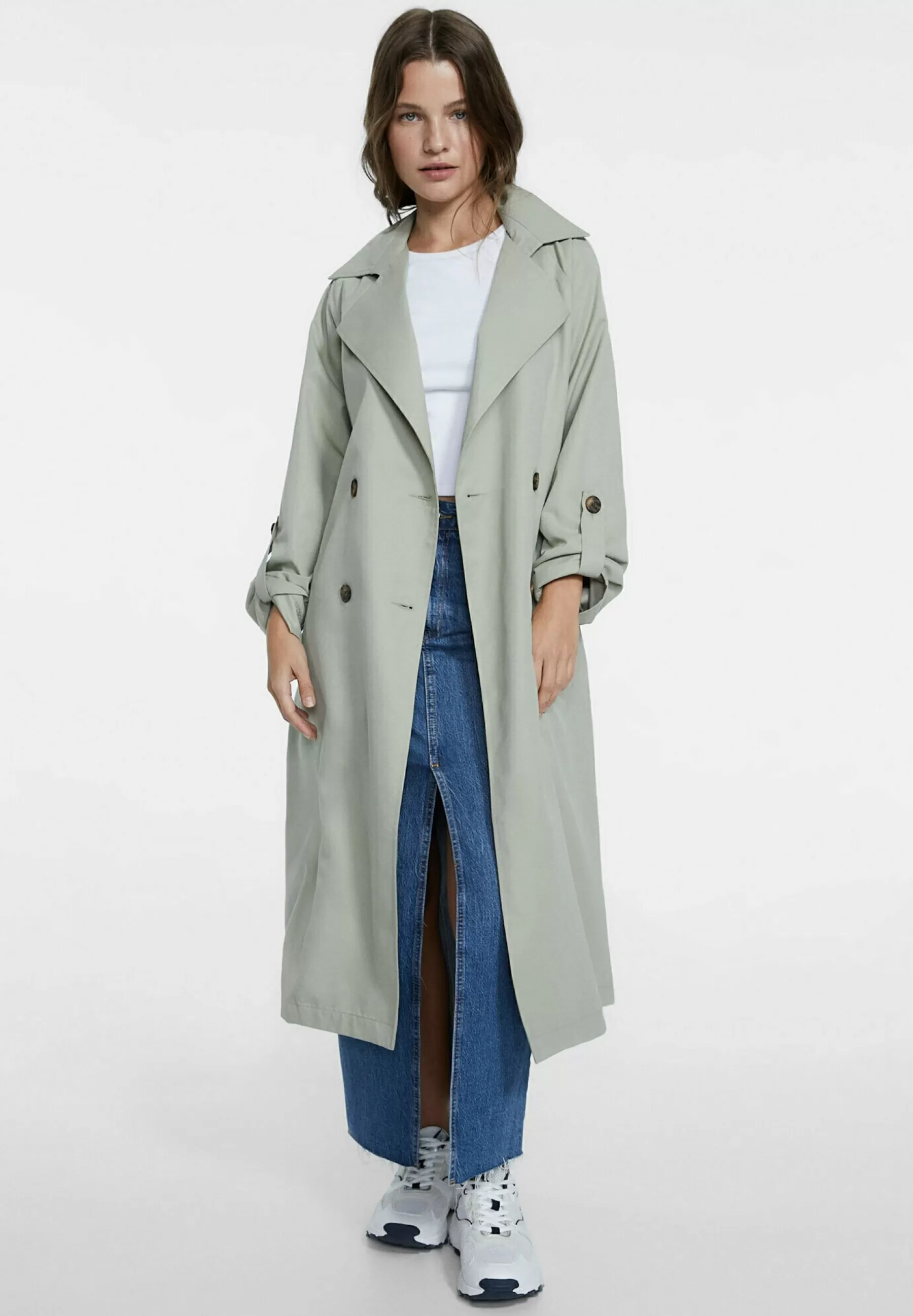 Dames Stradivarius Trenchcoats | Fliessender - Trenchcoat