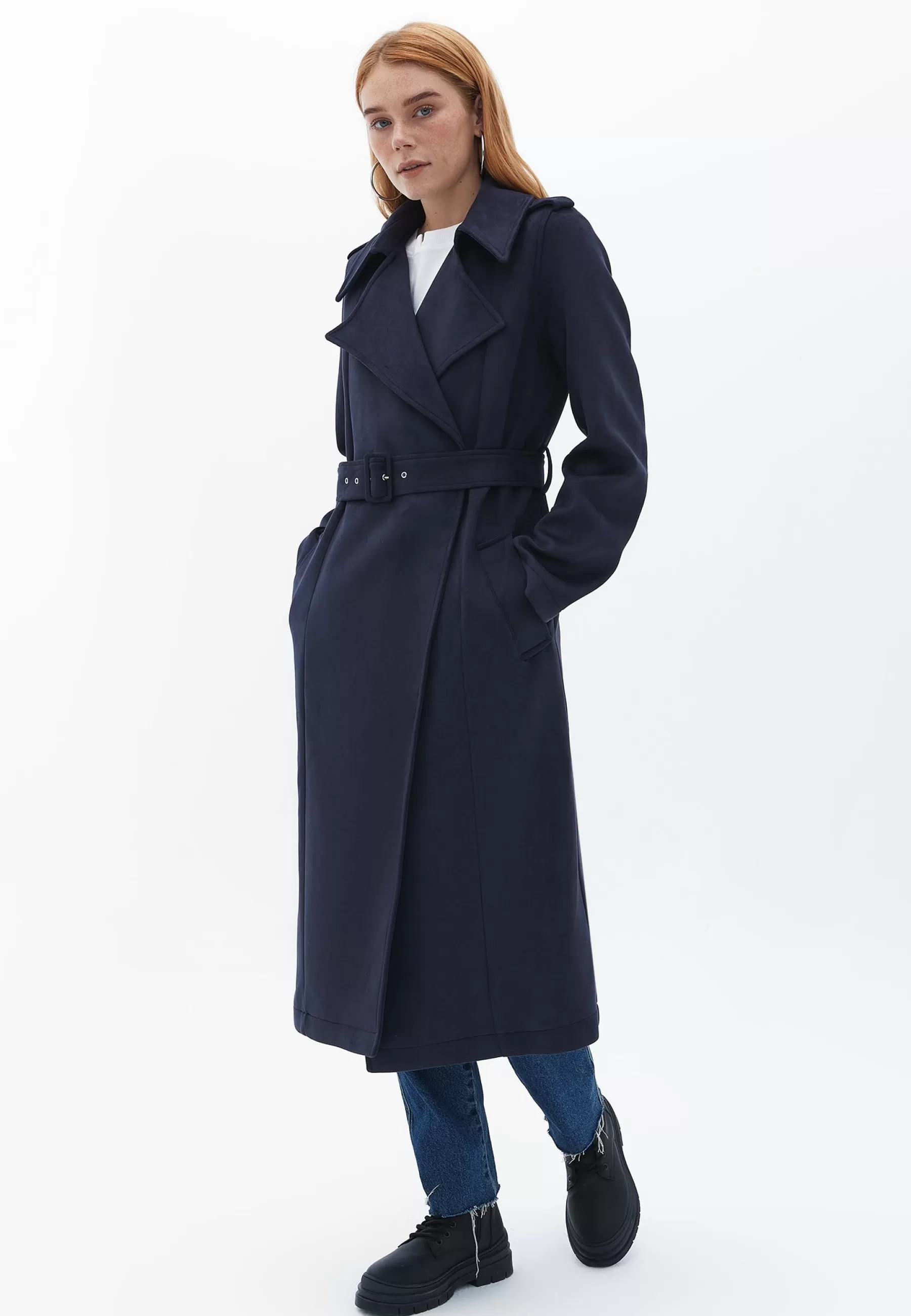 Dames OXXO Trenchcoats | Langer Mit Gurtel - Trenchcoat