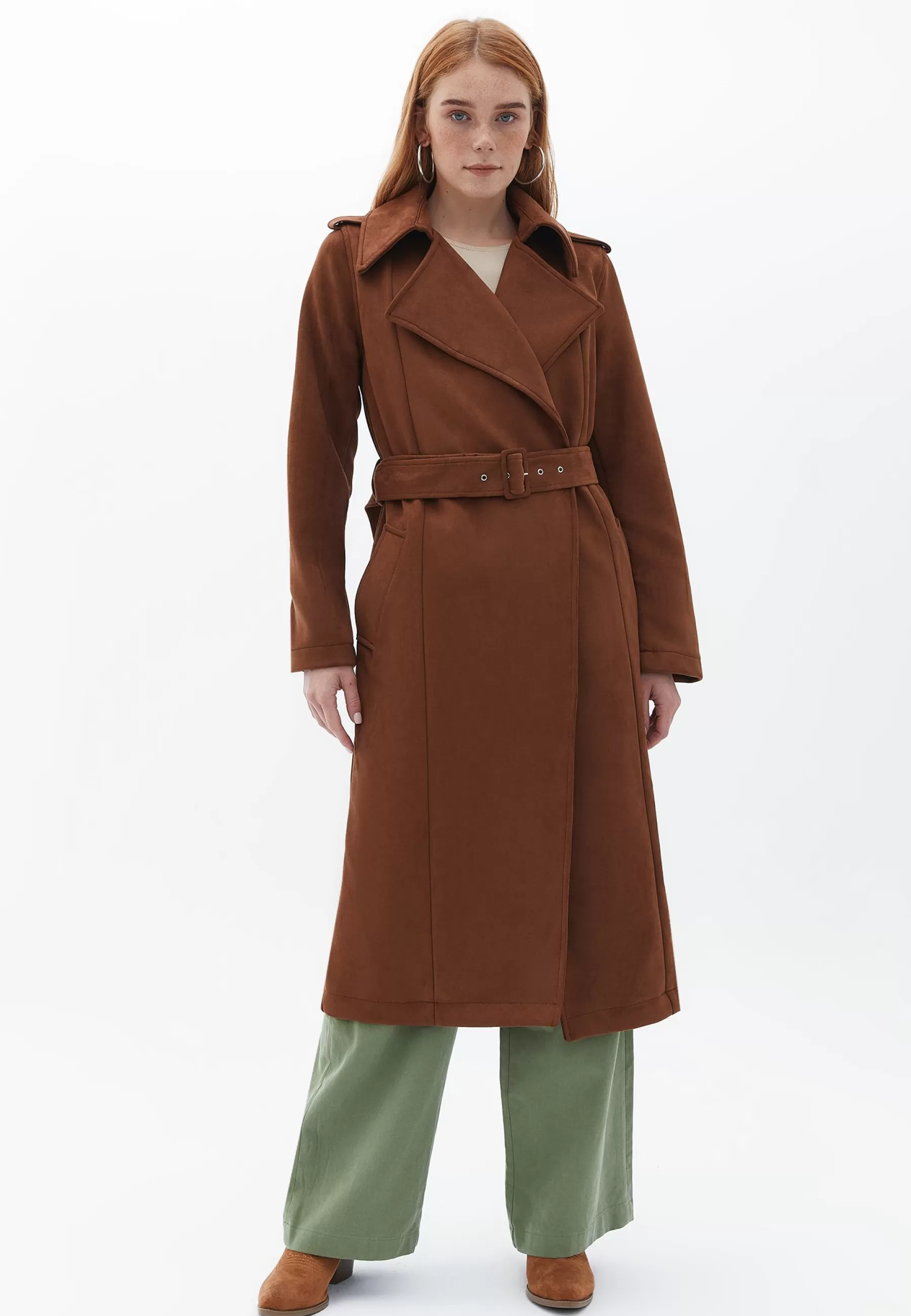 Dames OXXO Trenchcoats | Langer Mit Gurtel - Trenchcoat