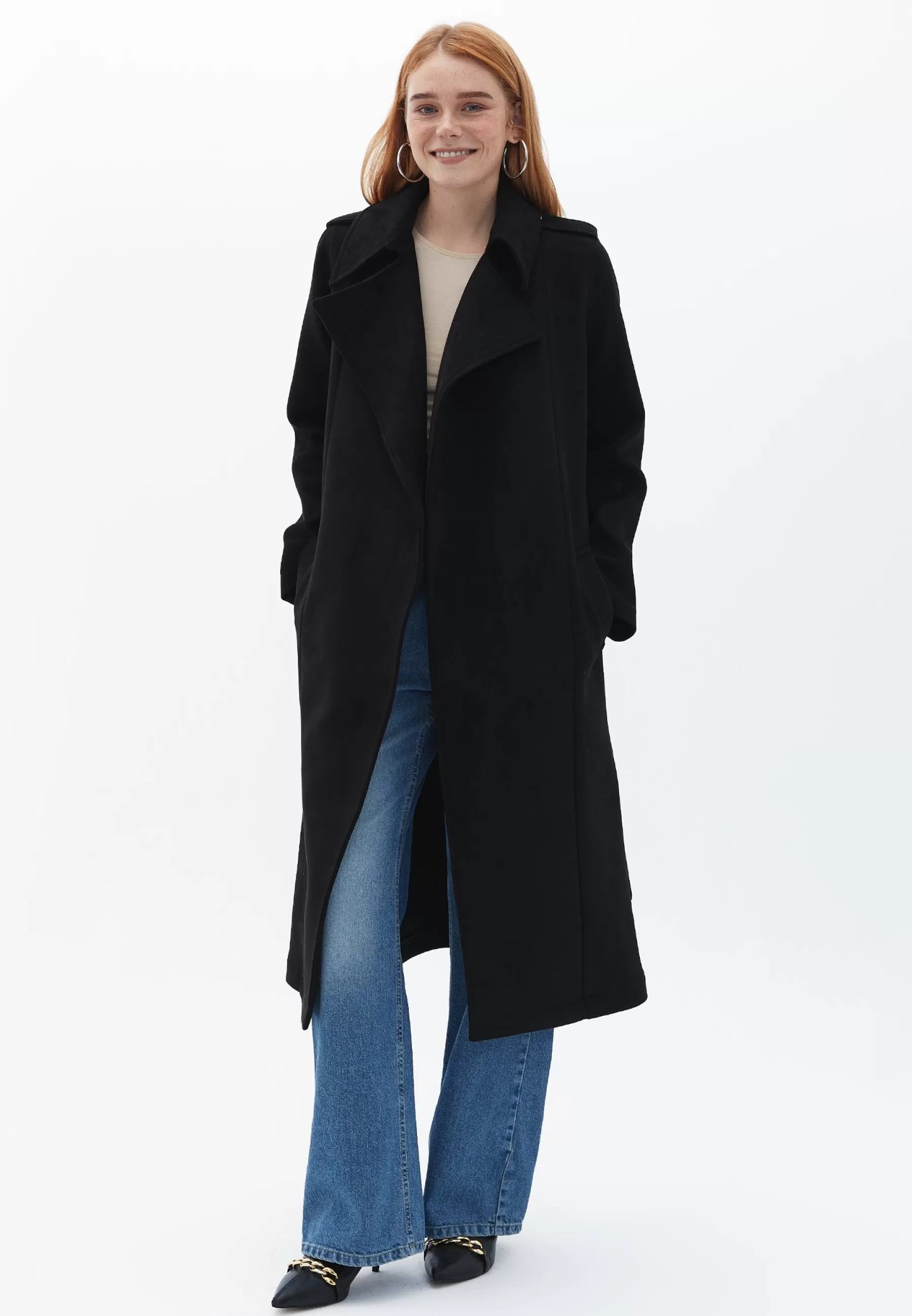 Dames OXXO Trenchcoats | Langer Mit Gurtel - Trenchcoat