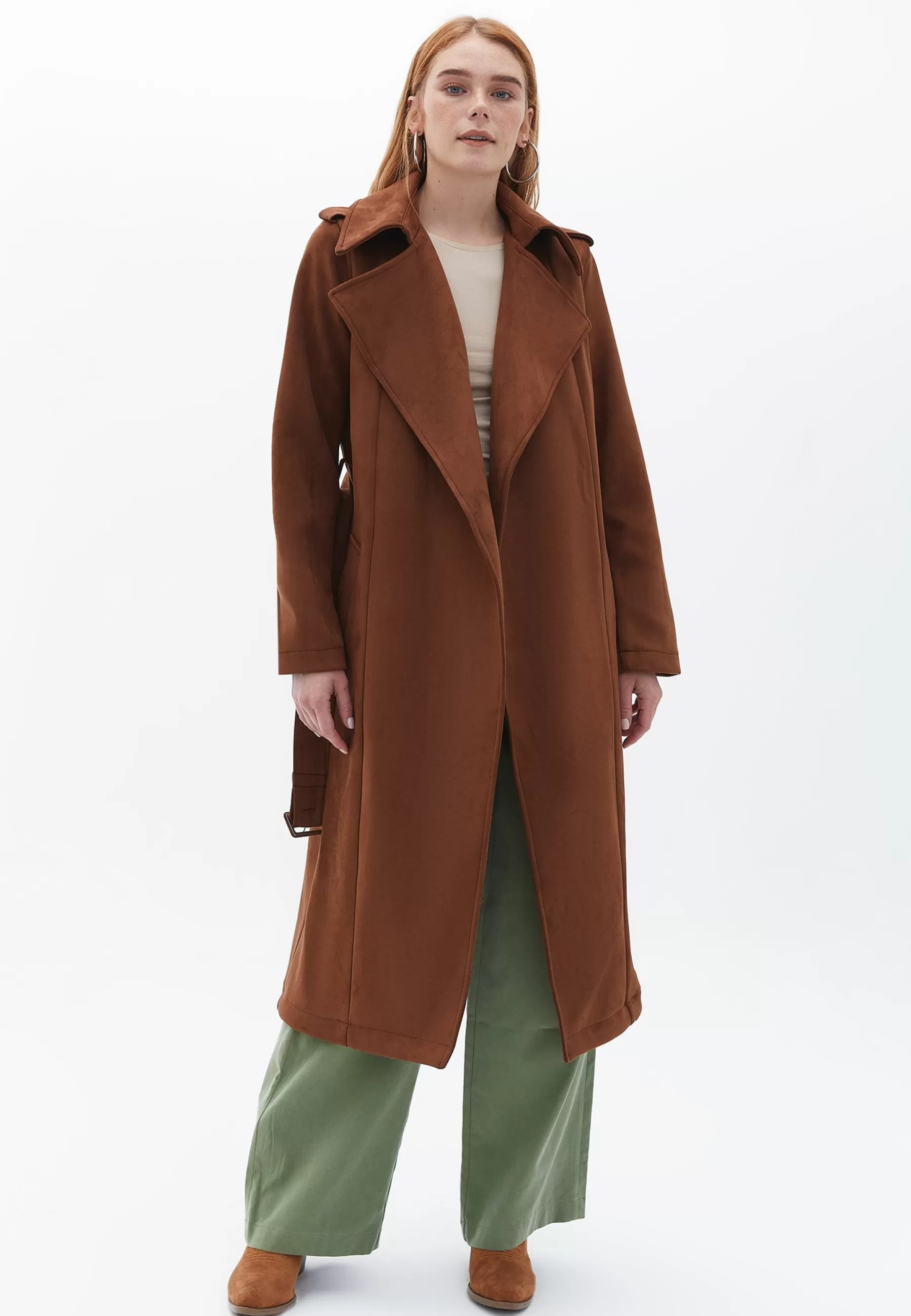 Dames OXXO Trenchcoats | Langer Mit Gurtel - Trenchcoat