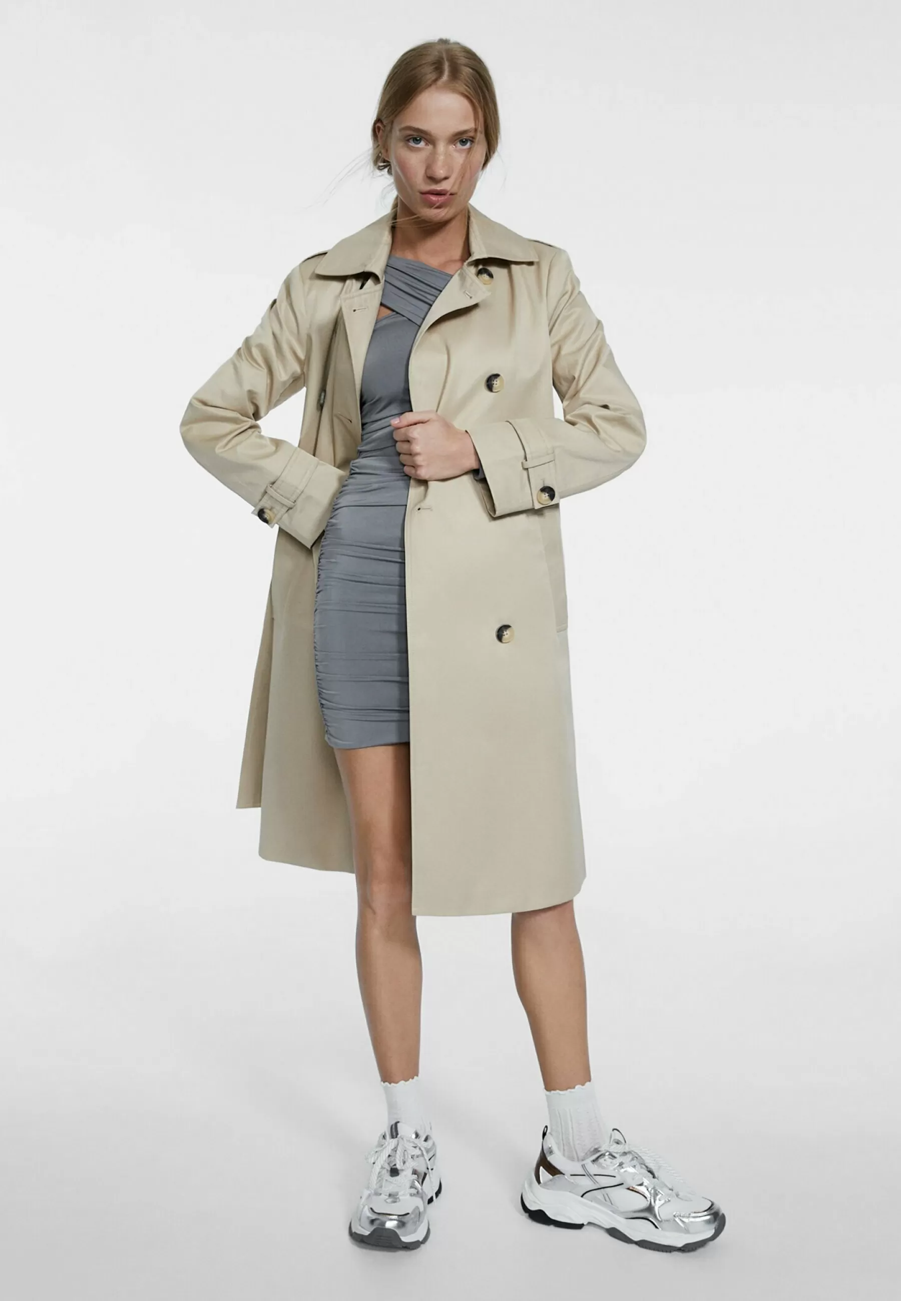 Dames Stradivarius Trenchcoats | Long Reinforced - Trenchcoat