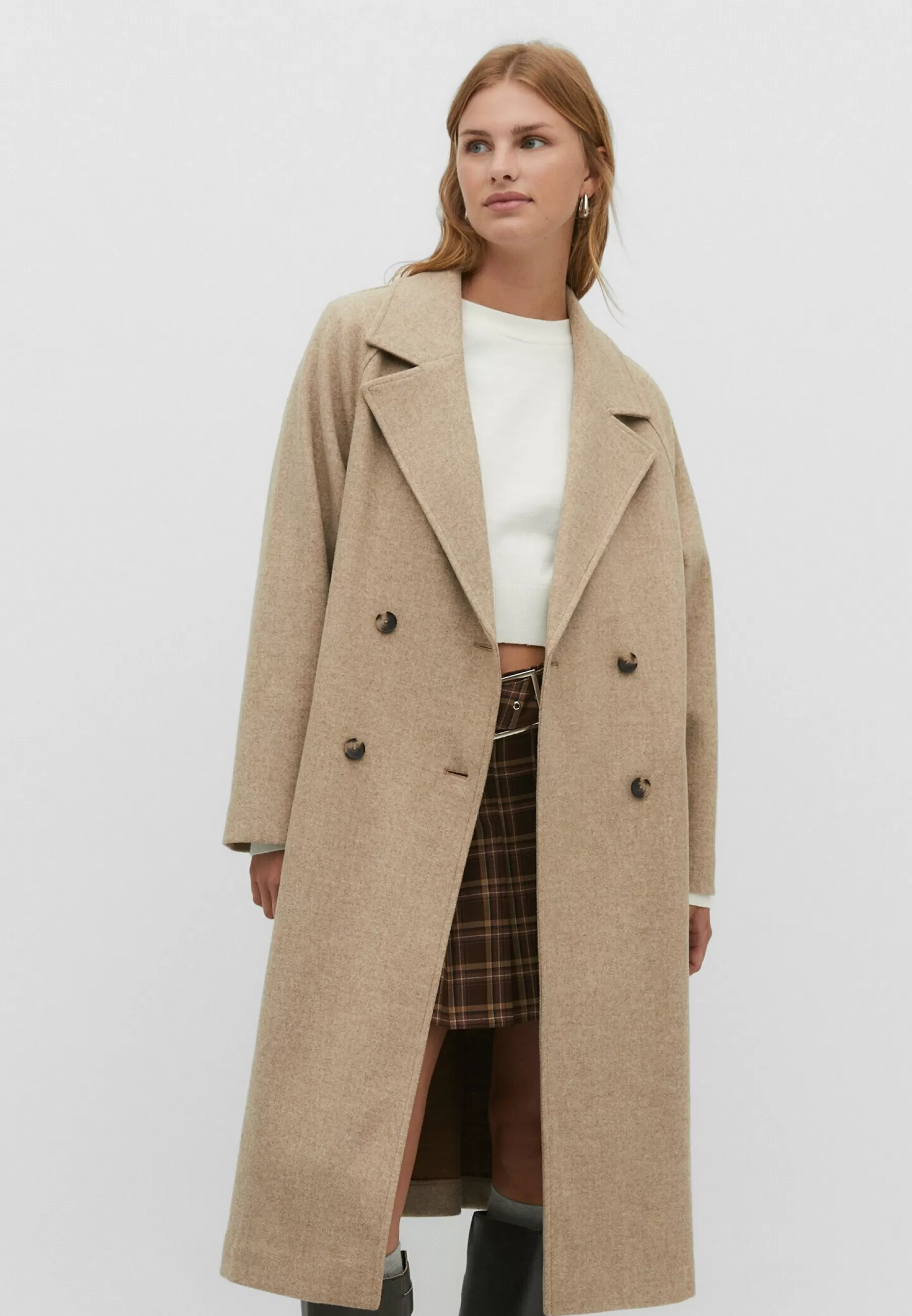 Dames Stradivarius Trenchcoats | Long Soft-Touch - Trenchcoat