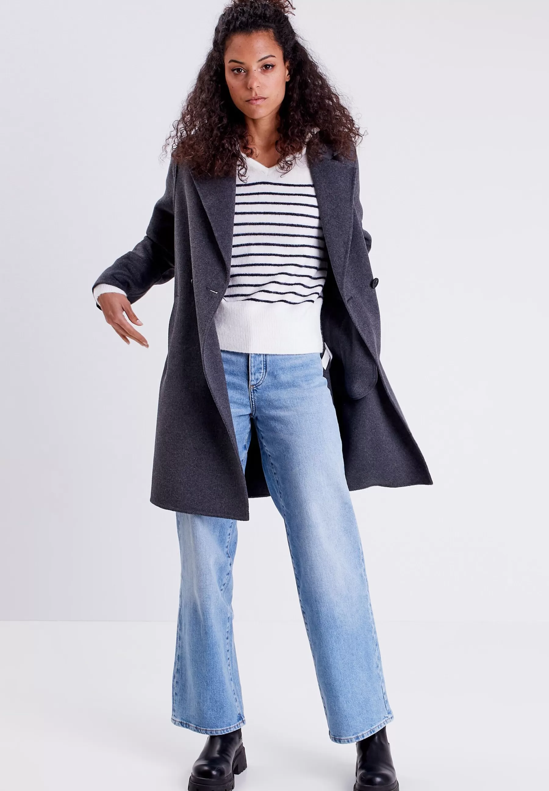 BONOBO Jeans Loose Fitting Button Down - Mantel>Dames Wollen Jassen