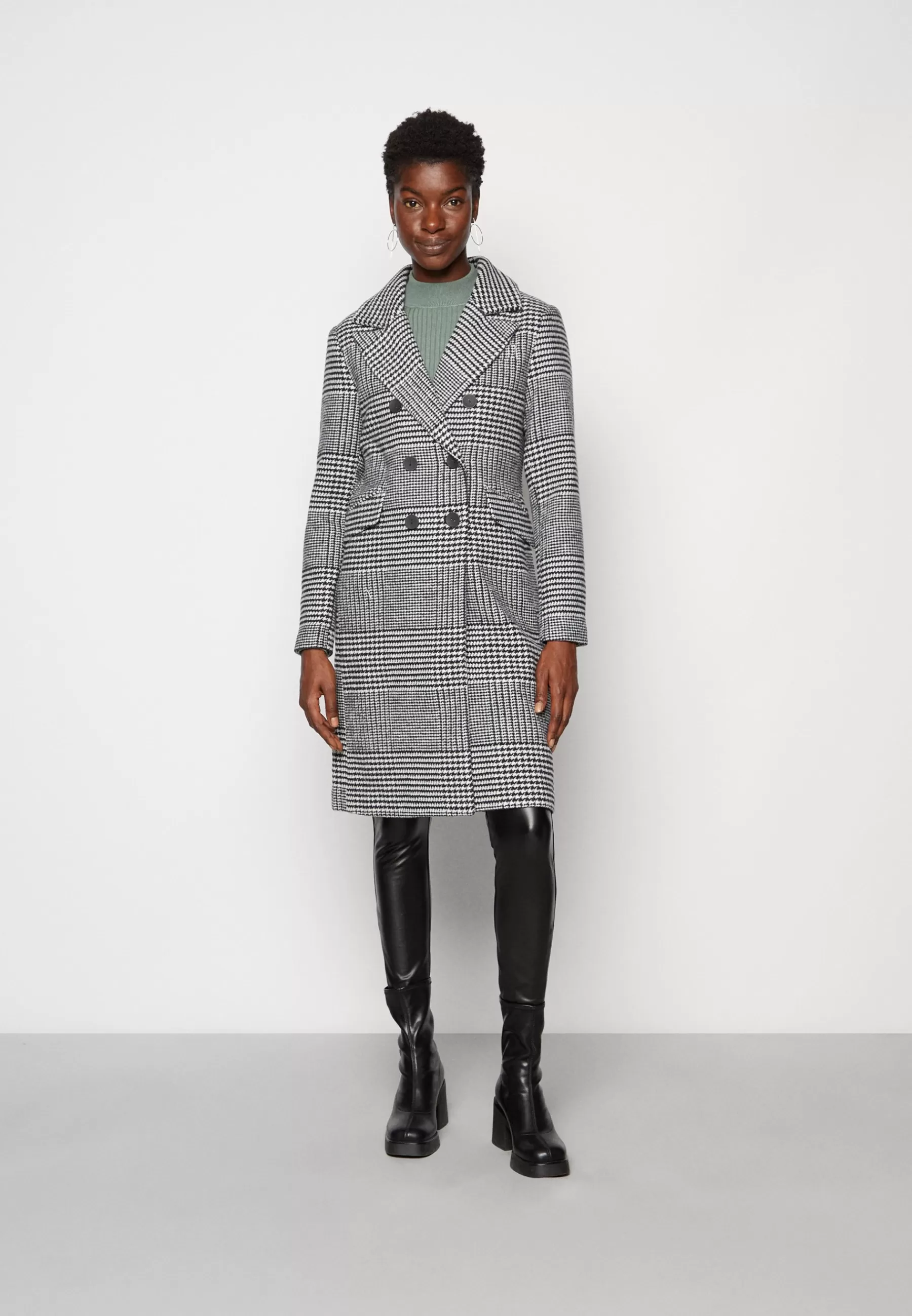 La Strada Unica Maxie Checked Coat - Mantel>Dames Wollen Jassen