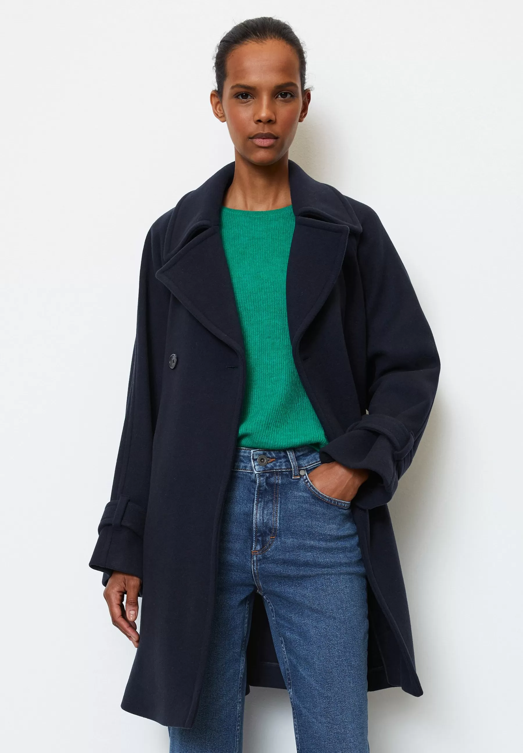 Dames Marc O'Polo Trenchcoats | Midi Length Details - Trenchcoat