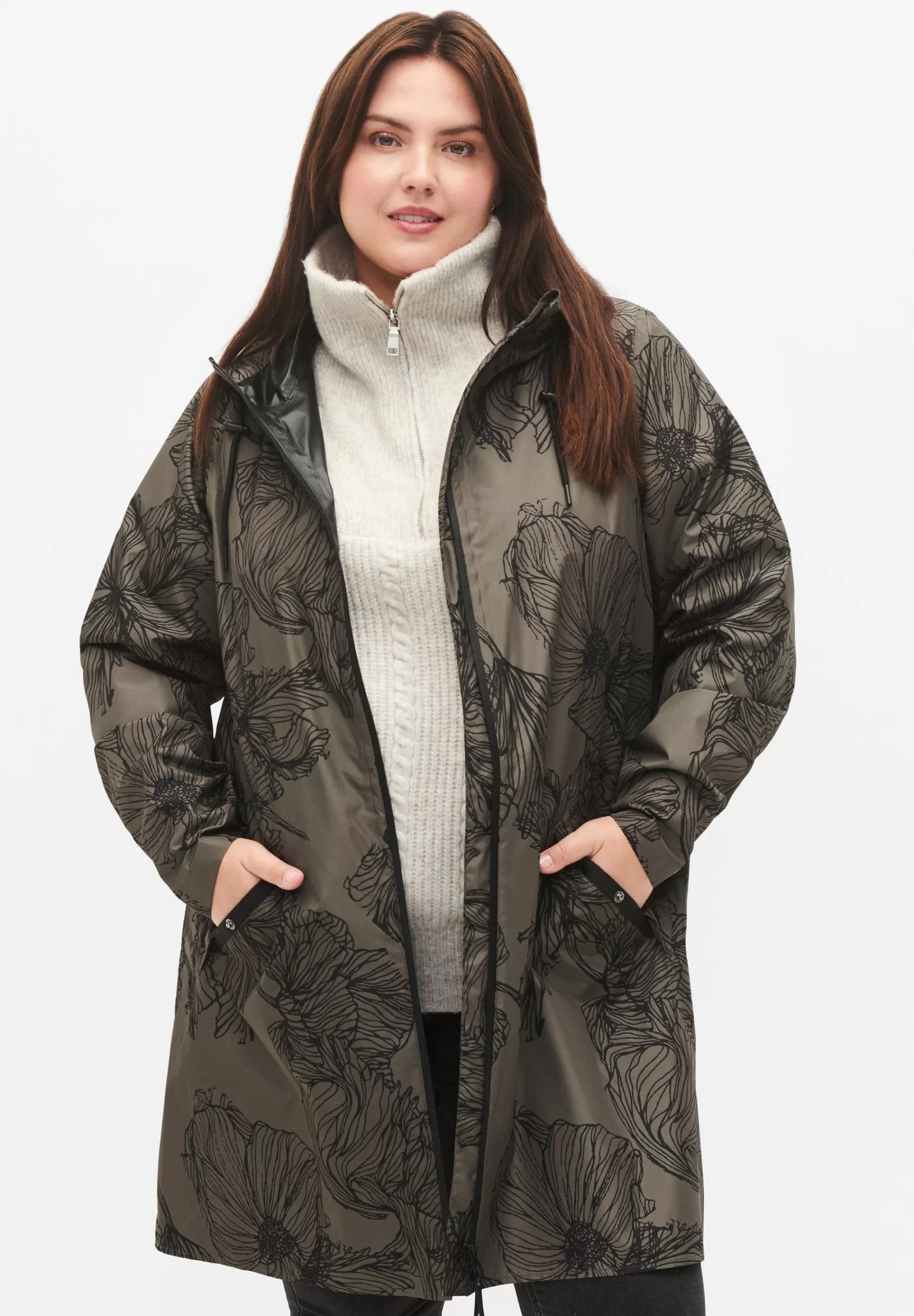 Dames Zizzi Parka's | Mit Druck - Parka