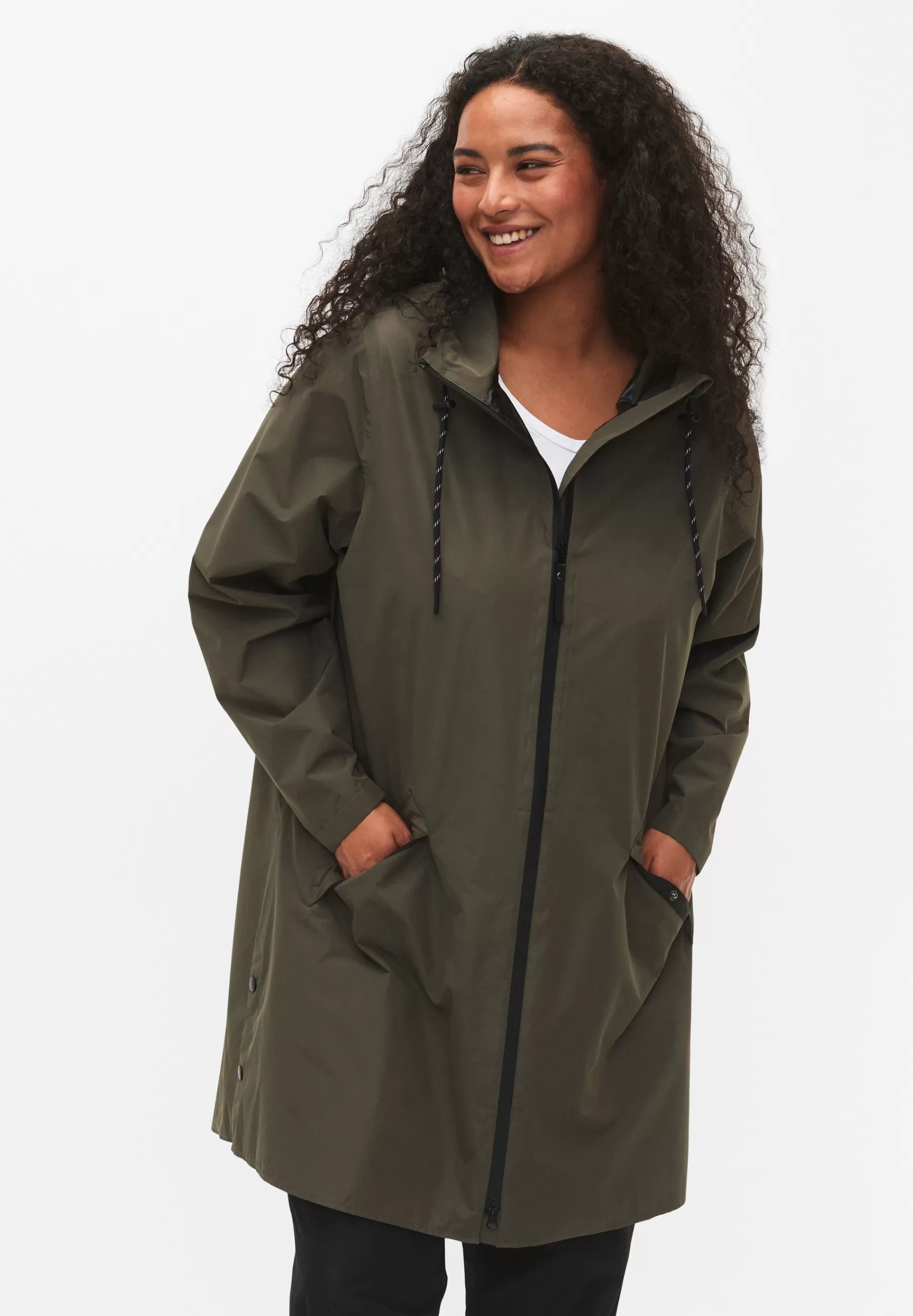 Dames Zizzi Parka's | Mit Taschen - Regenjas