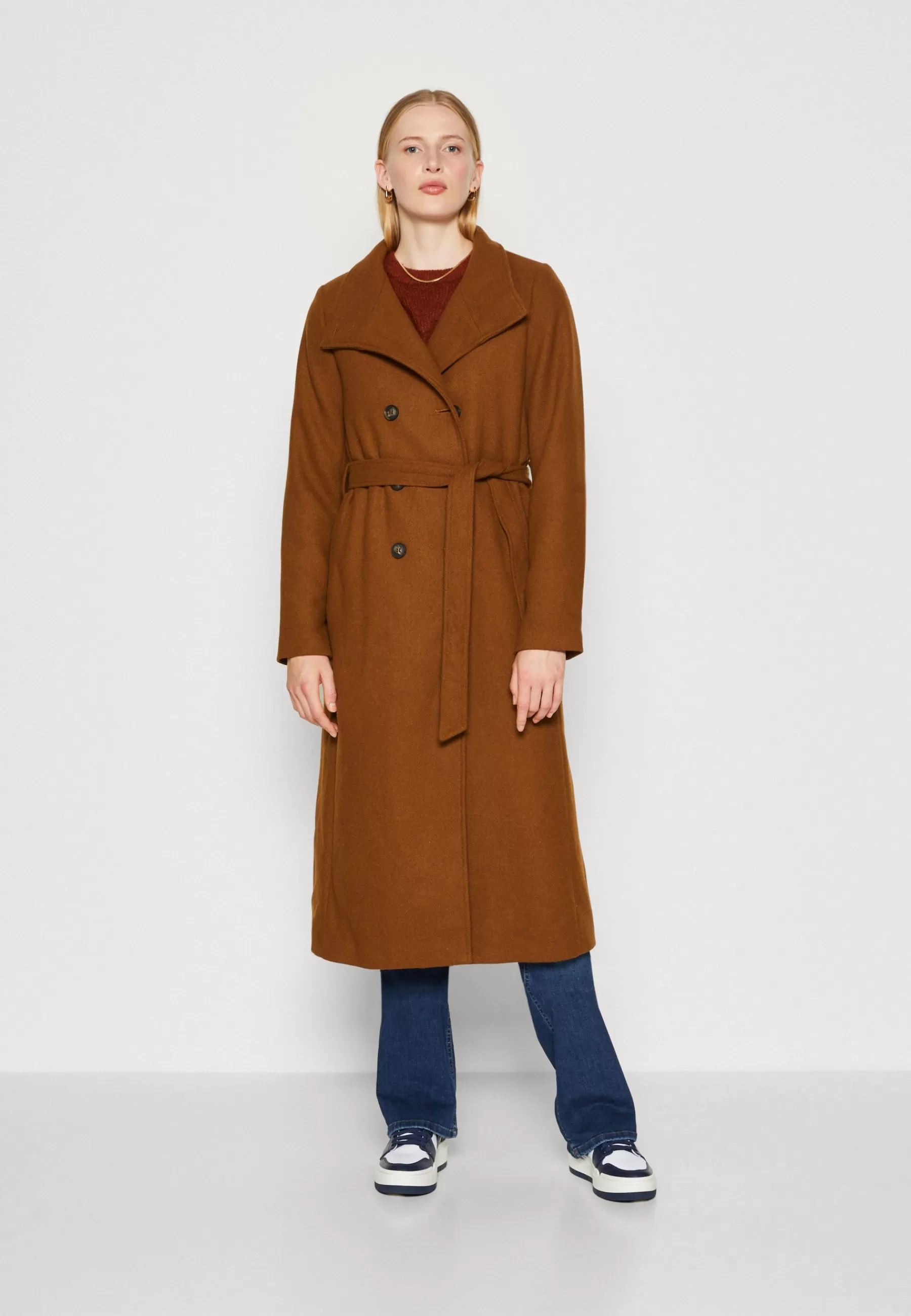 ONLY Tall Onlmedina Long Belted Coat - Mantel>Dames Wollen Jassen