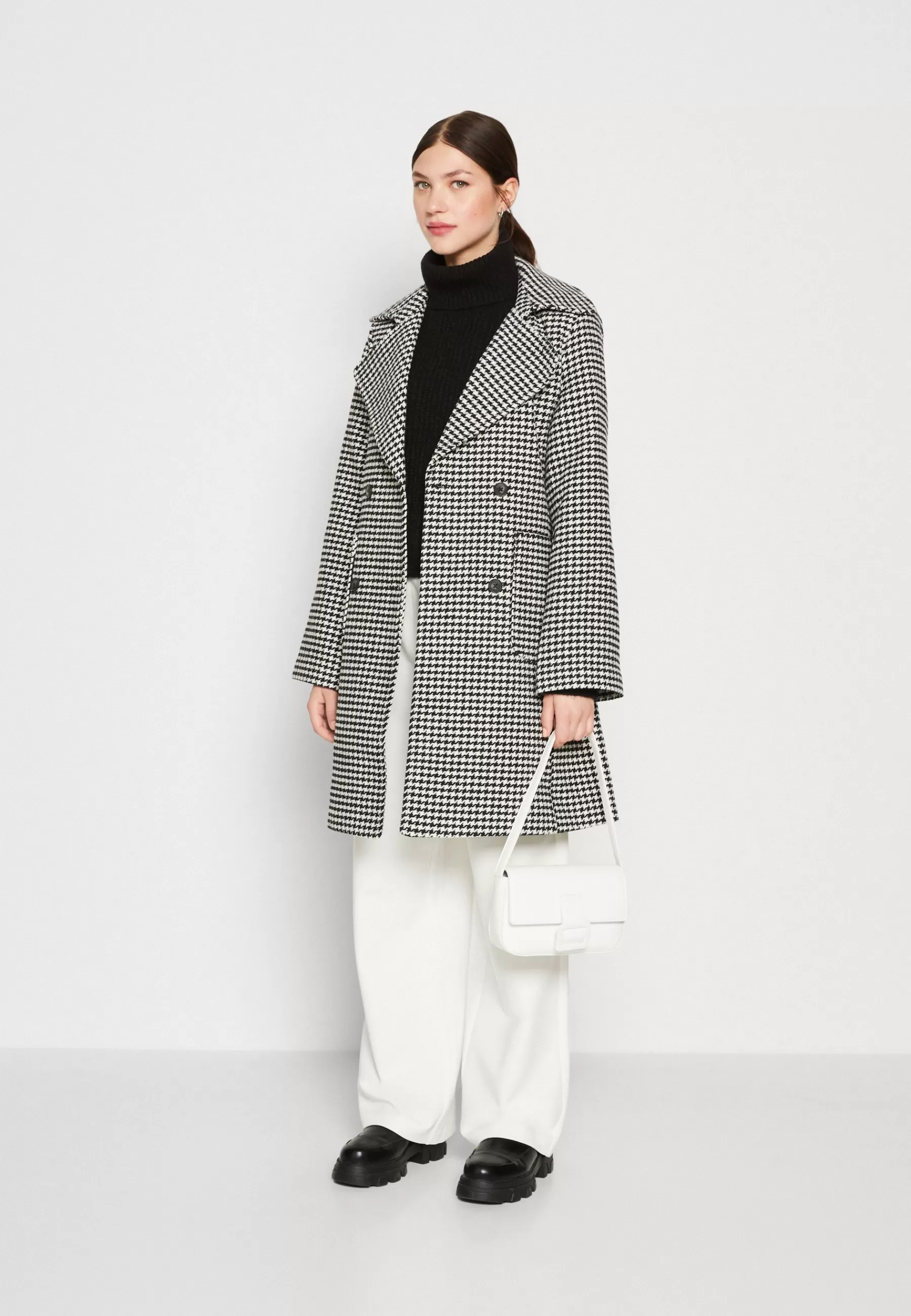 Pieces Pcjoannes Checked Coat Belt - Mantel>Dames Wollen Jassen