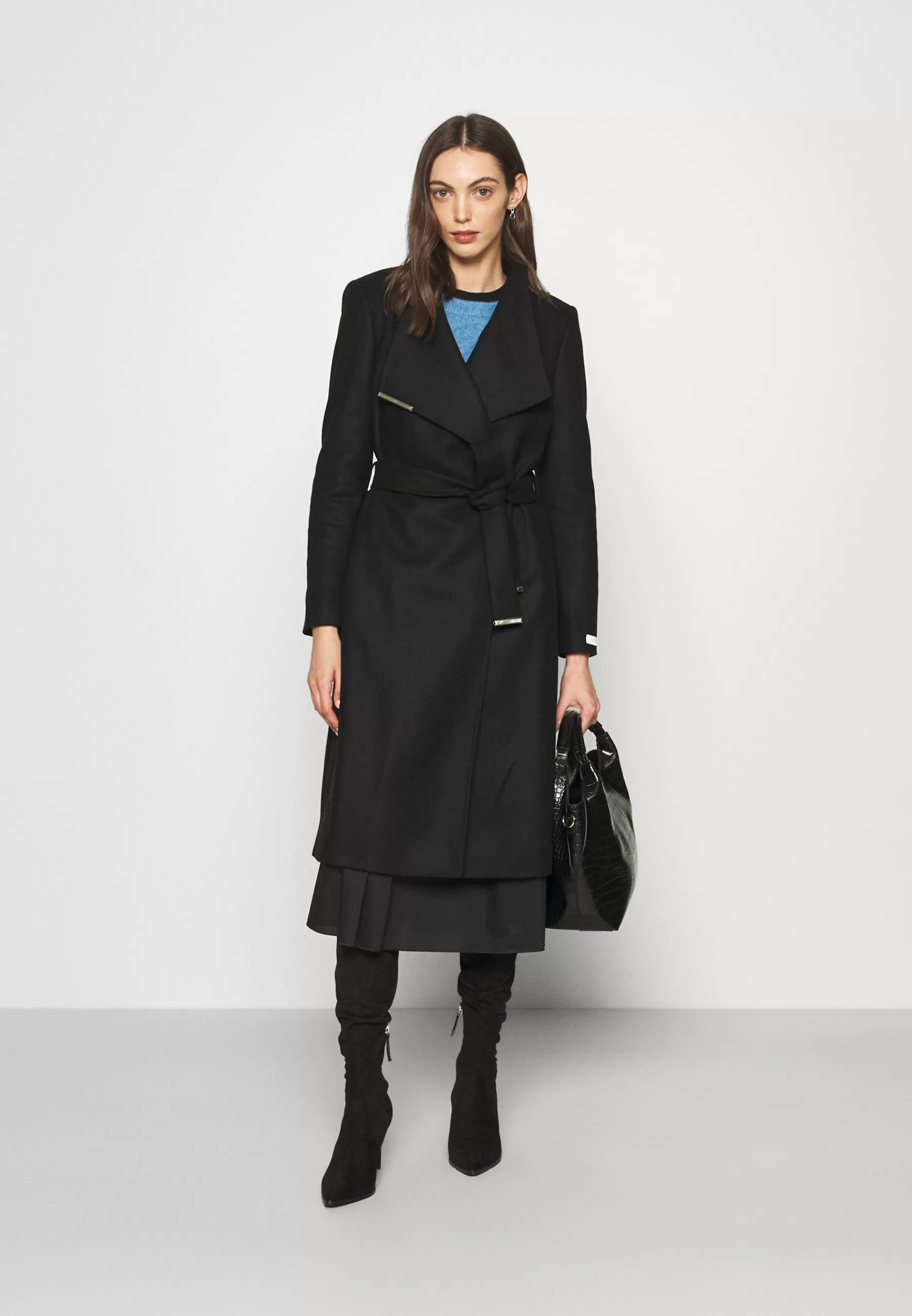 Ted Baker Rose Wrap Coat With Shoulder Panels - Mantel>Dames Wollen Jassen