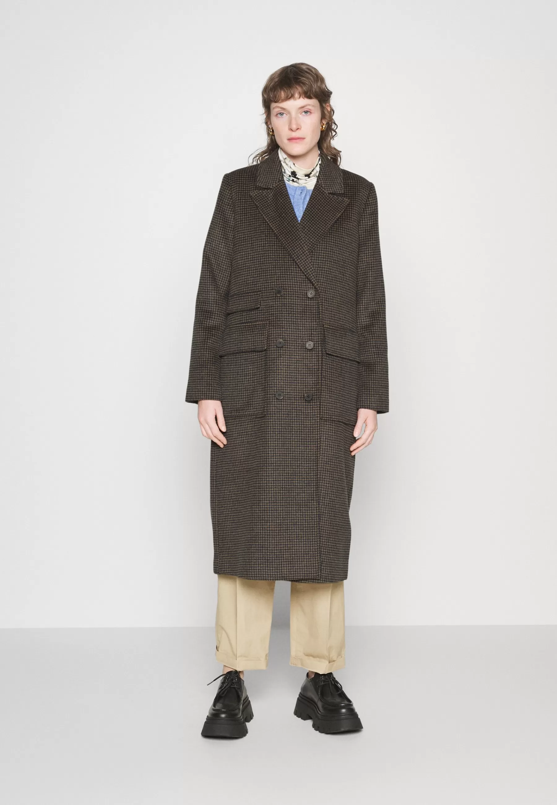 Selected Femme Slfkatrine Check Coat - Mantel>Dames Wollen Jassen