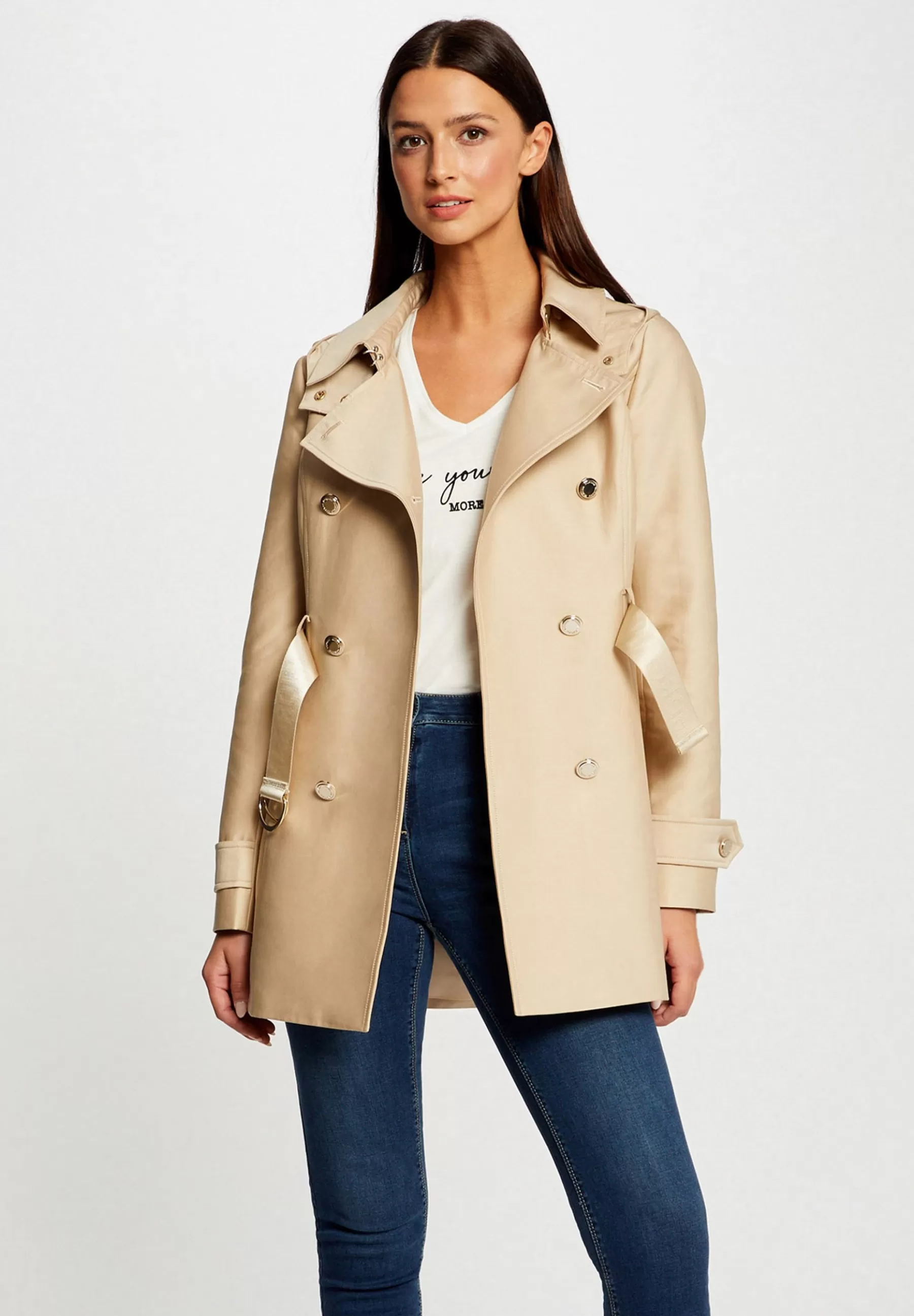 Dames Morgan Trenchcoats | Straight Belted With Hood - Trenchcoat