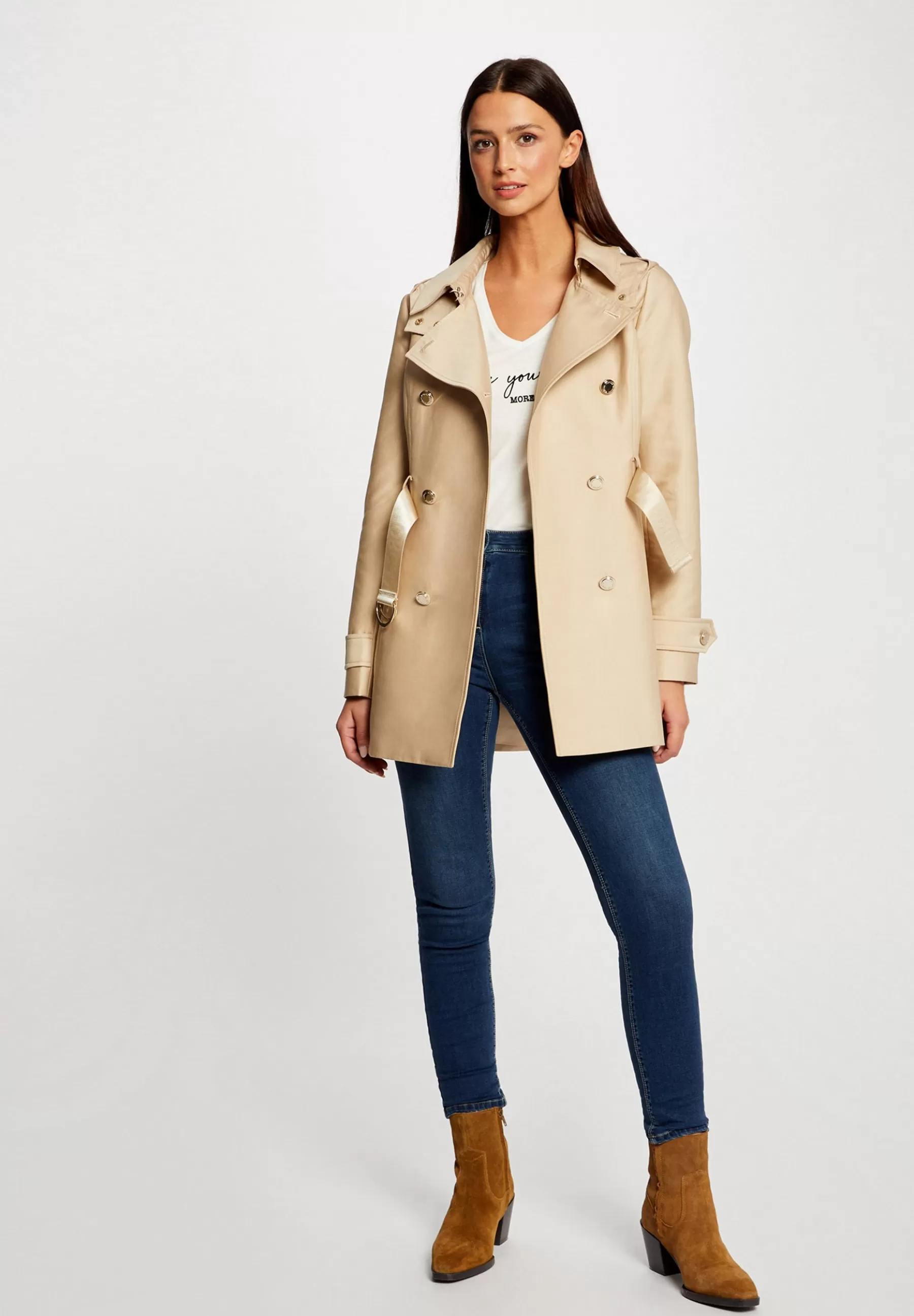 Dames Morgan Trenchcoats | Straight Belted With Hood - Trenchcoat