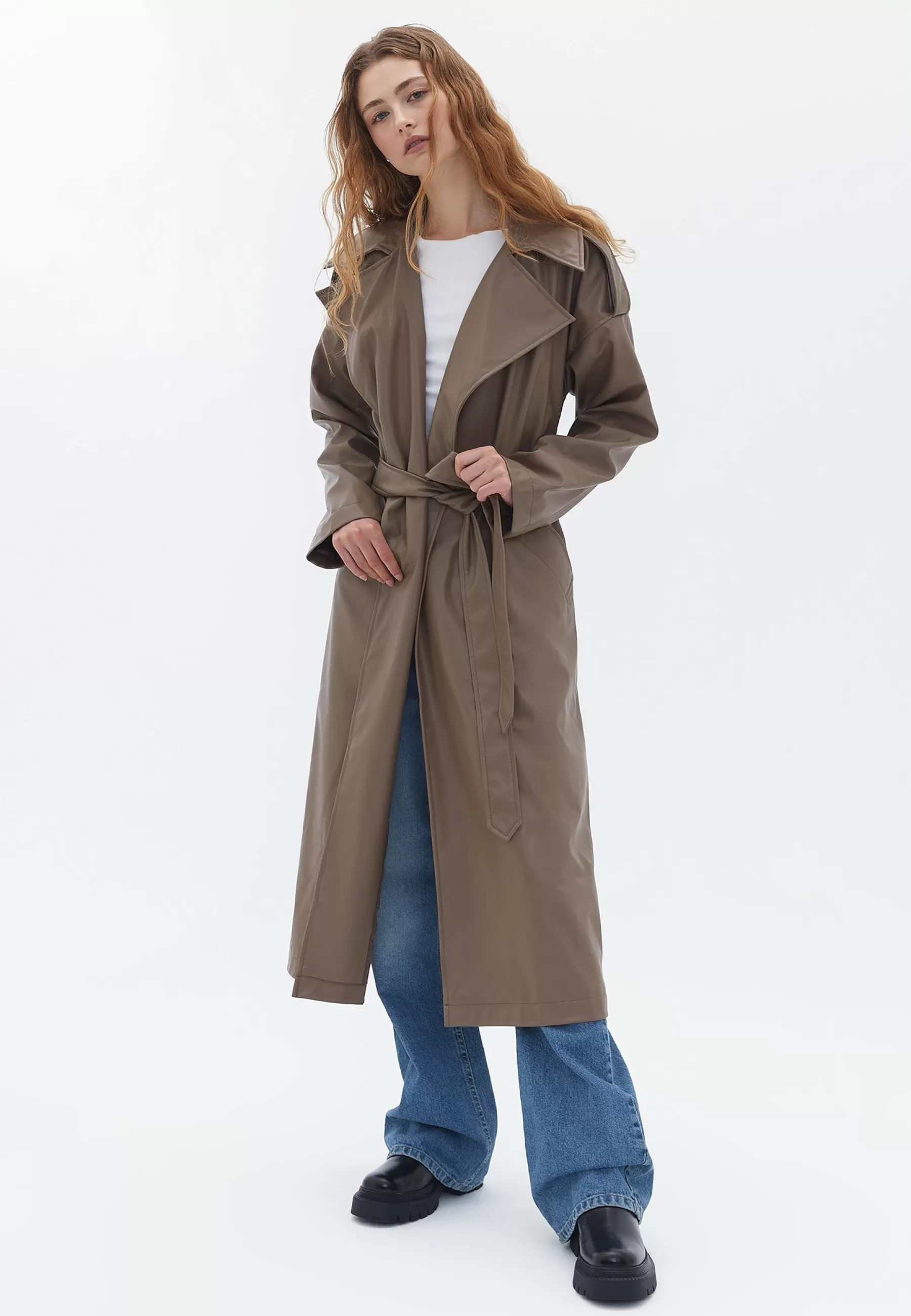 Dames OXXO Trenchcoats | Vegan With Belt - Trenchcoat