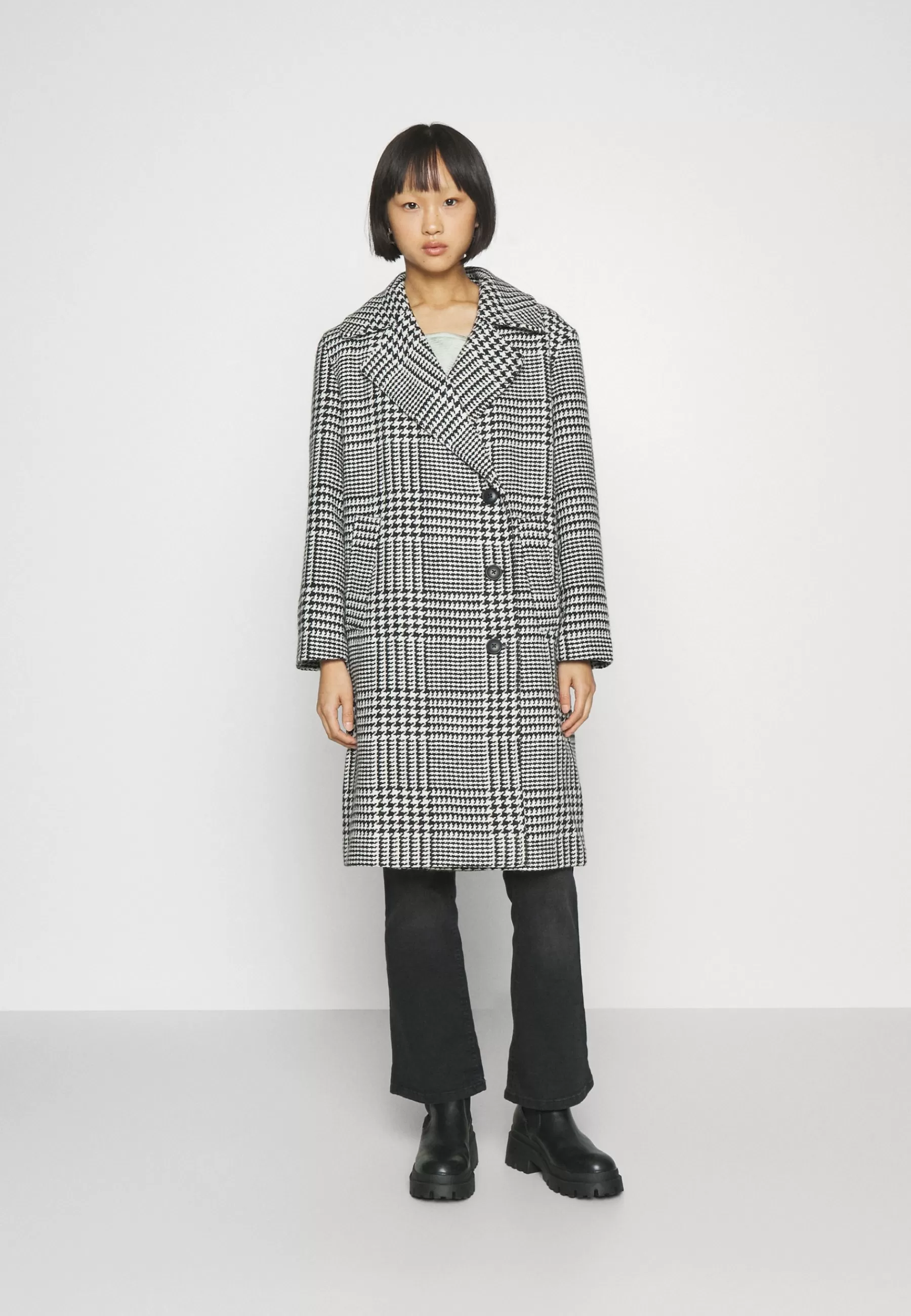 Vero Moda Petite Vmhanna Long Check Coat - Mantel>Dames Wollen Jassen