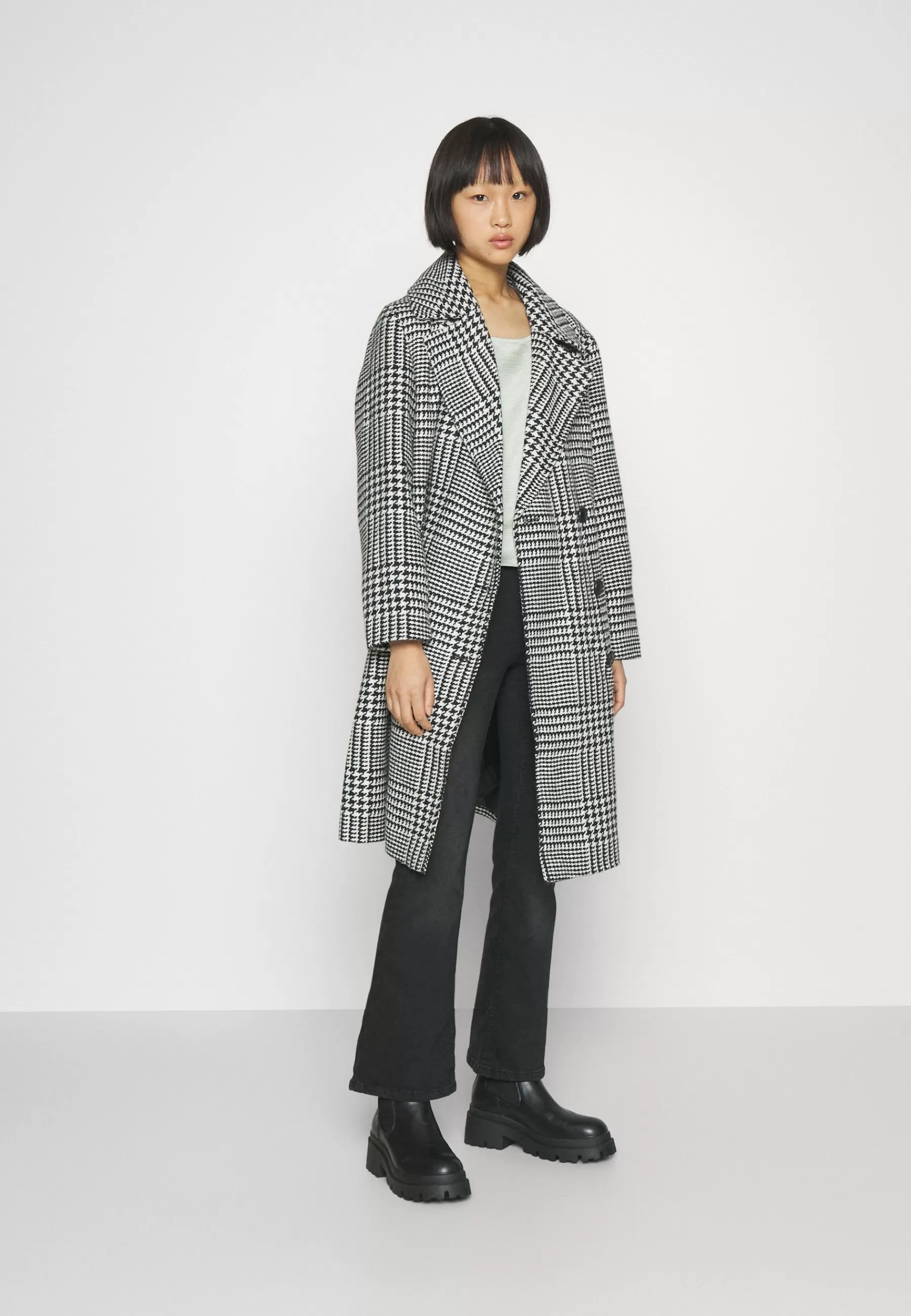 Vero Moda Petite Vmhanna Long Check Coat - Mantel>Dames Wollen Jassen