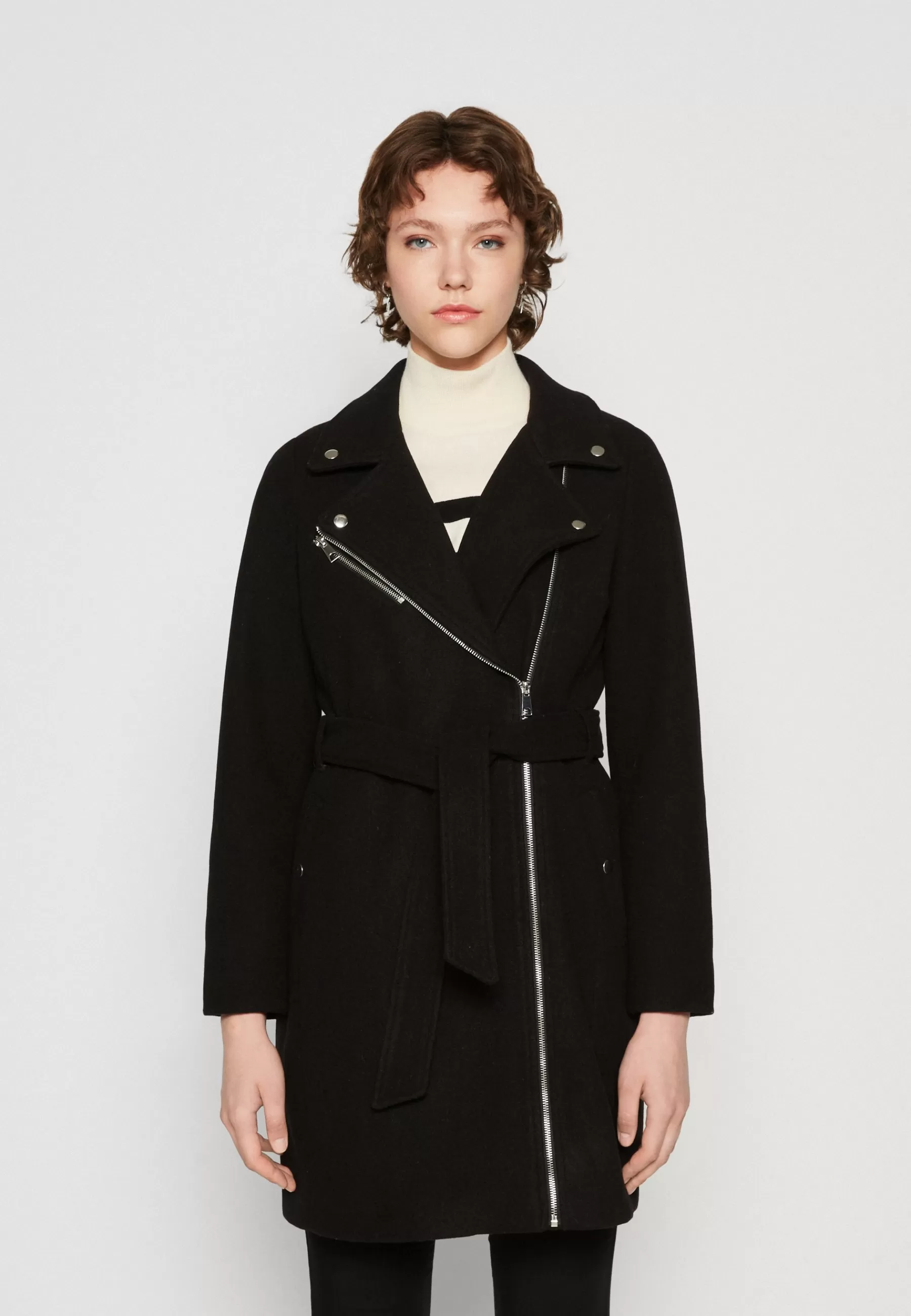 Vero Moda Vmpop Biker Coat - Halflange Jas>Dames Wollen Jassen