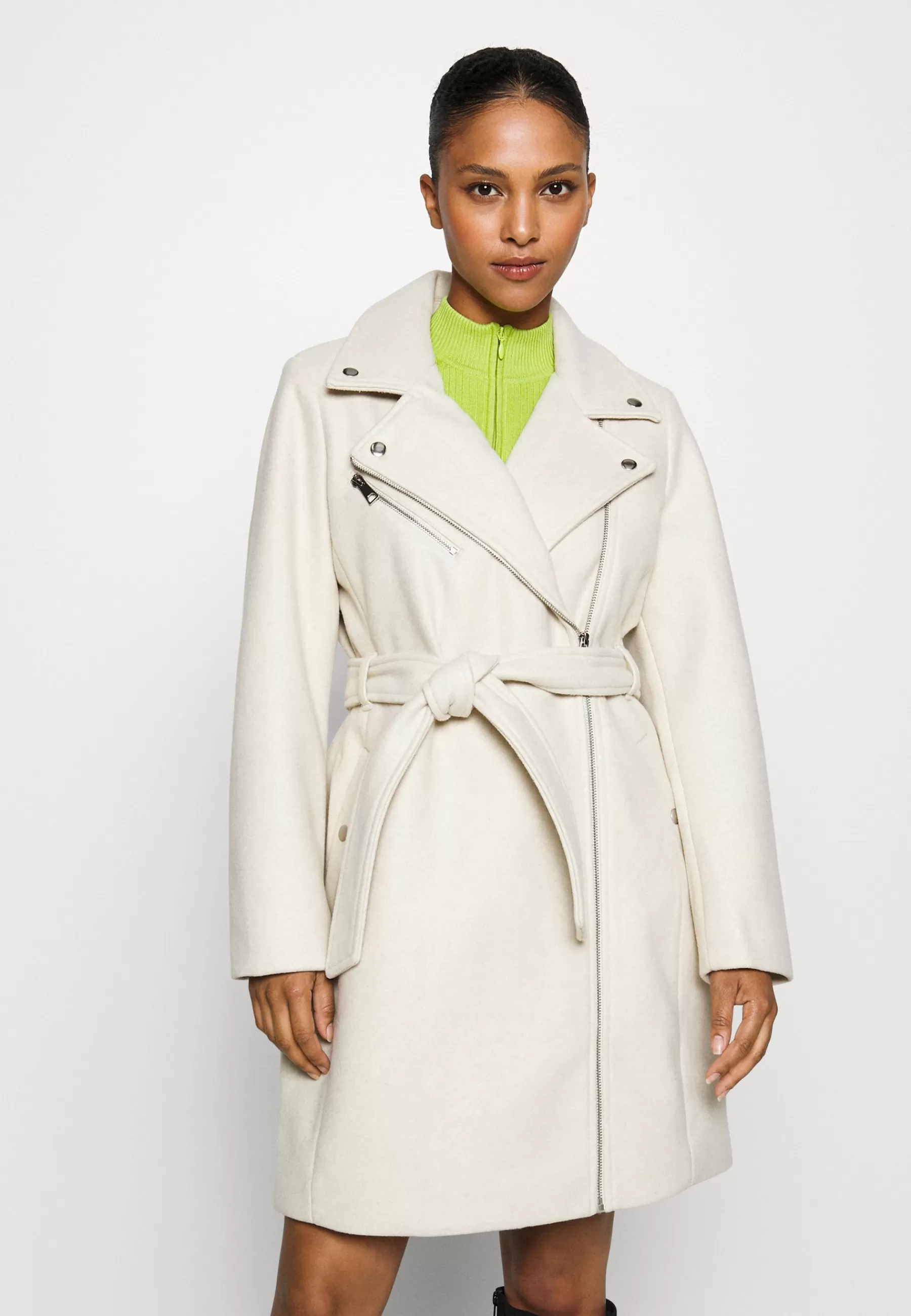 Vero Moda Petite Vmpop Biker Coat - Mantel>Dames Wollen Jassen