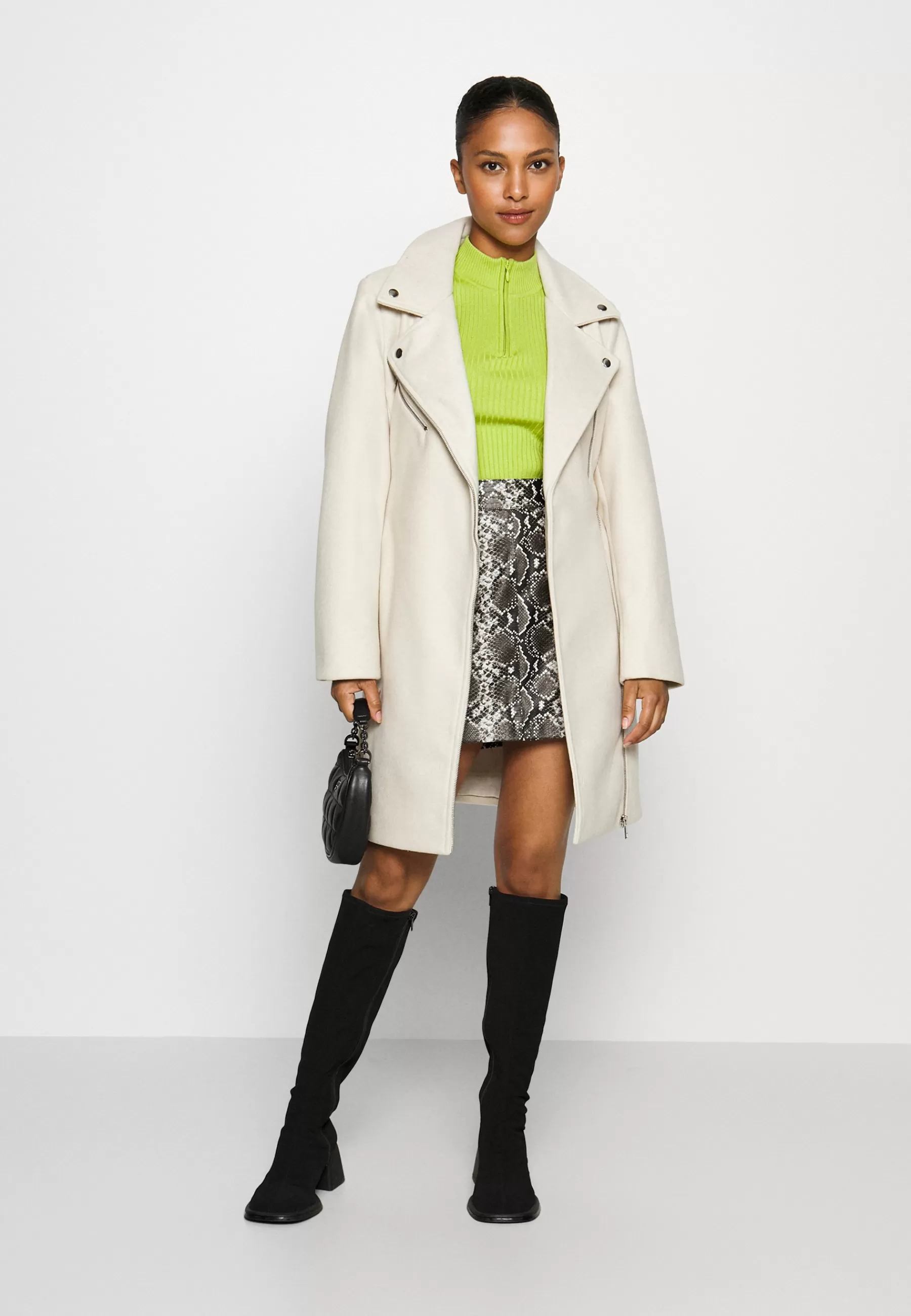 Vero Moda Petite Vmpop Biker Coat - Mantel>Dames Wollen Jassen